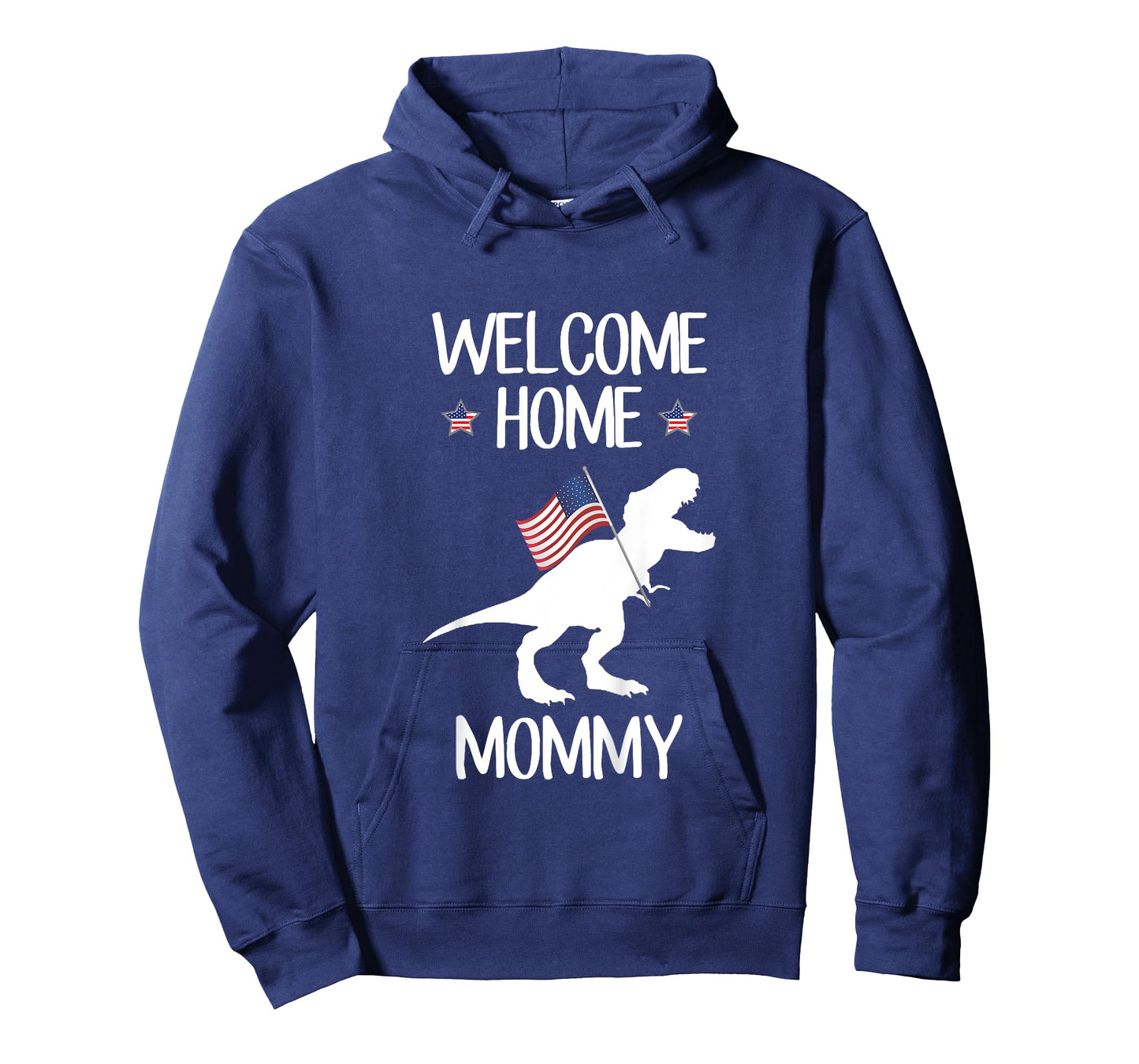 Kids Welcome Home Mommy T-Shirt Dinosaur T-Rex American Flag T-Shirt