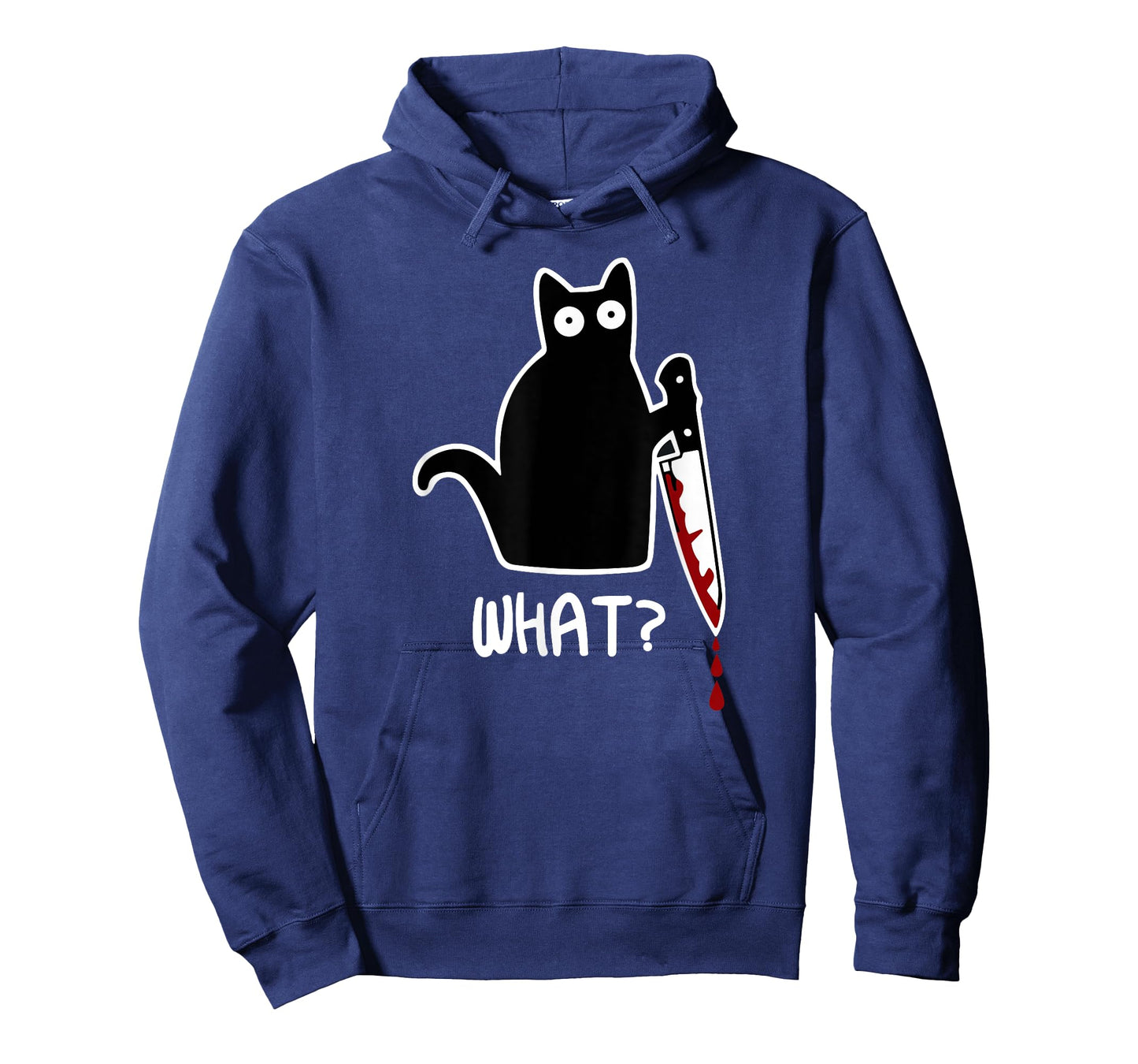 Funny Black What Cat - Murderous Kitty Cat with Knife T-Shirt for Men Women