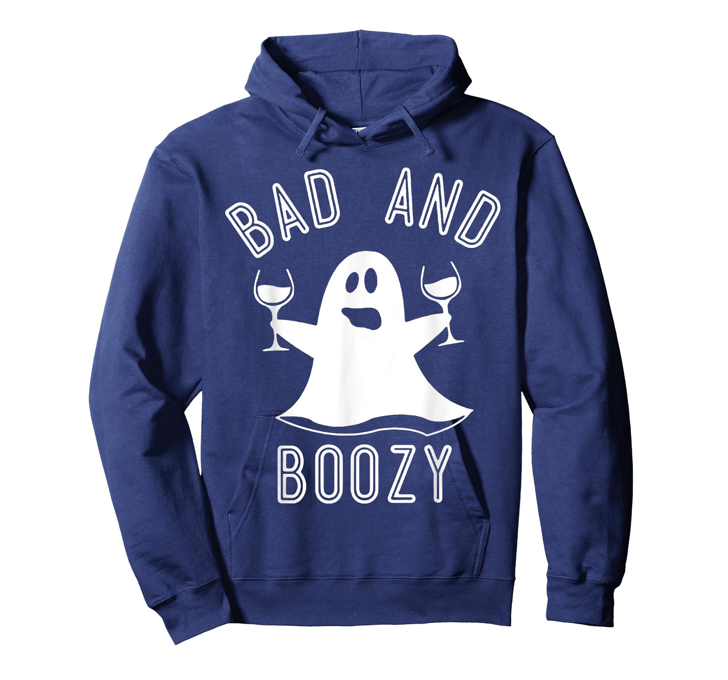 Bad And Boozy Ghost Drinks Wine Halloween Shirt T-Shirt