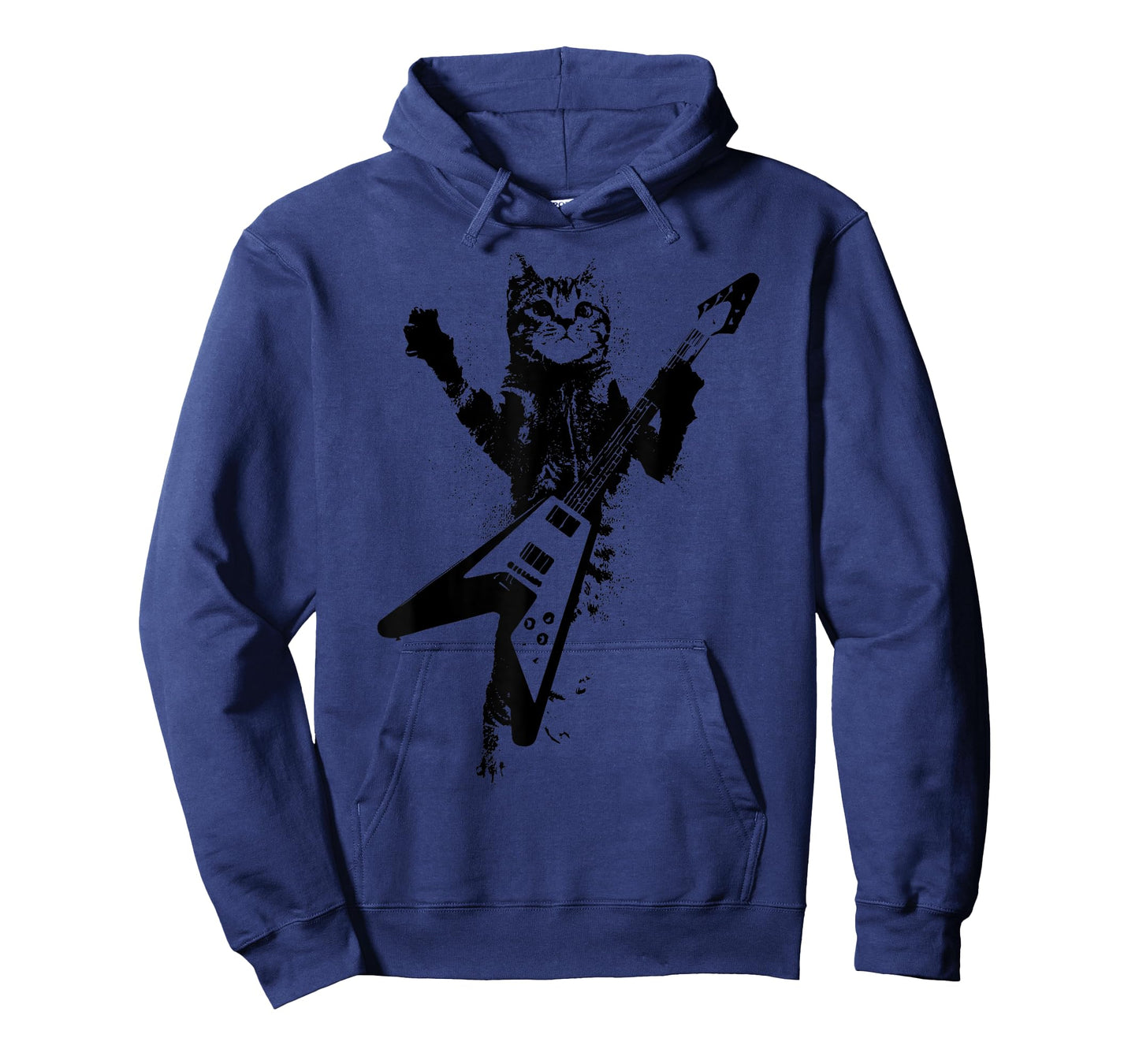 Cat Playing Flying V Guitar Musician Cat Lover Men Women T-Shirt