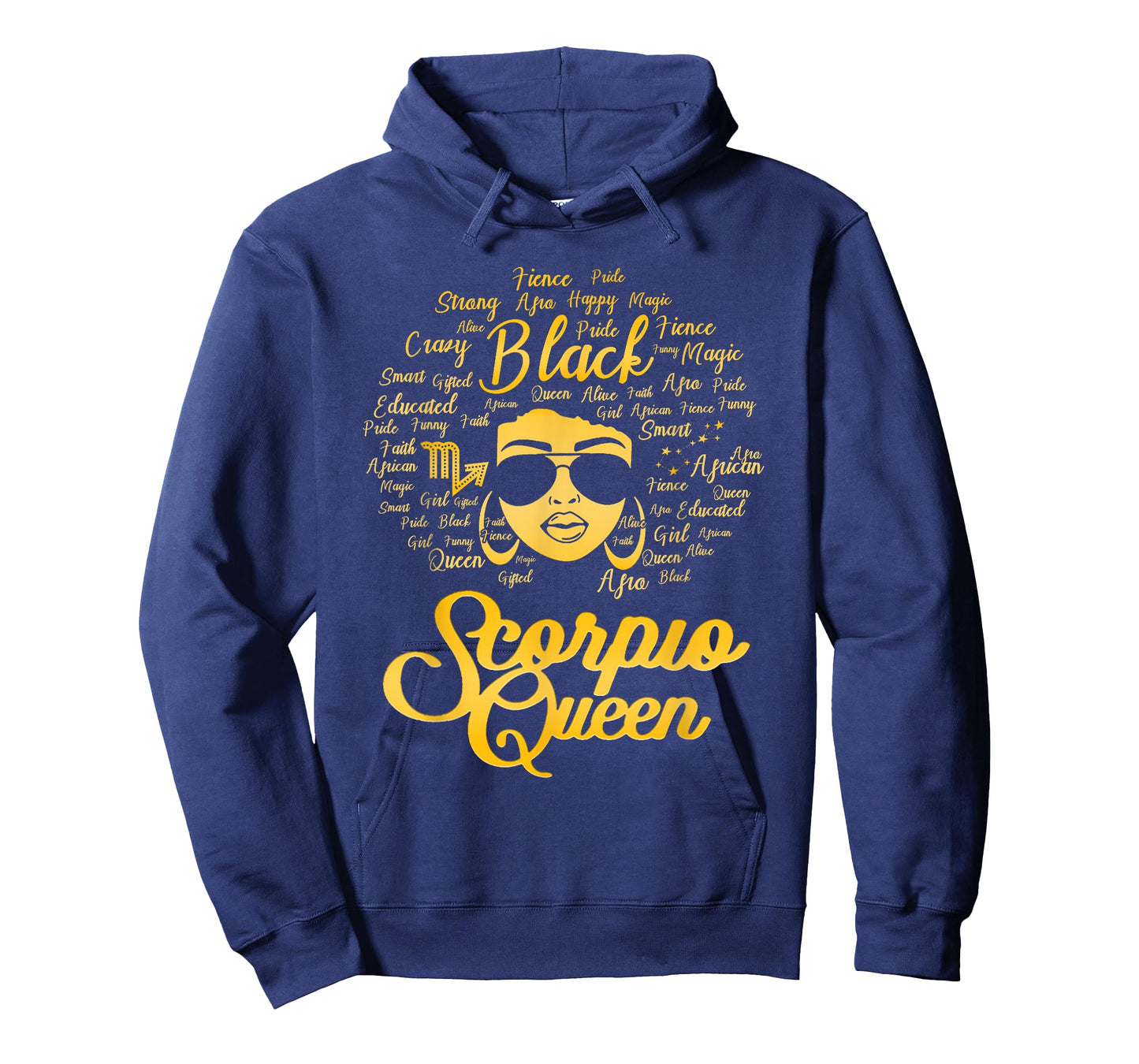 Scorpio Queen Birthday Blackwomen Zodiac Signs Afro Hair T-Shirt