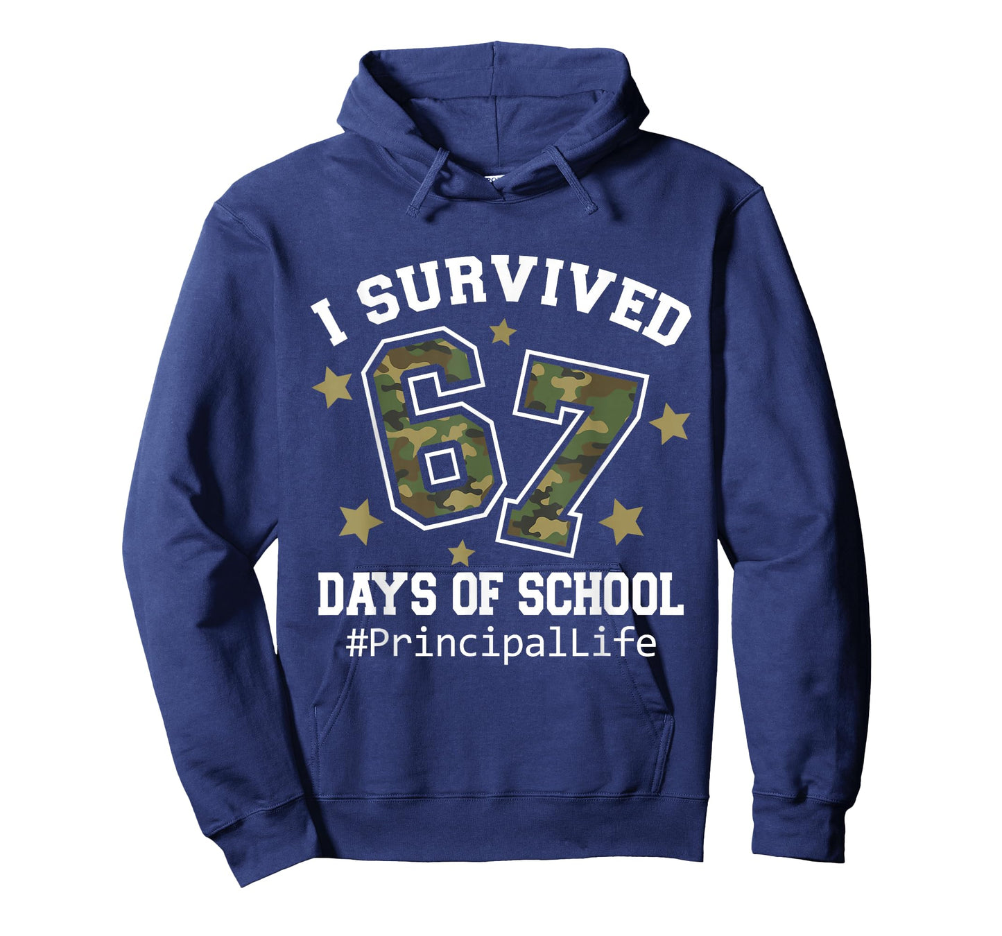I Survived 67 Days of School Camo 6 7 Meme Principal Life T-Shirt