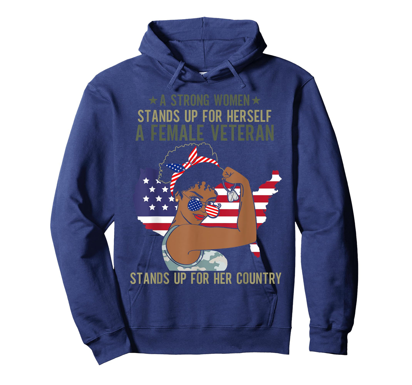 African American Army Veteran Female Afro Melanin Girl T-Shirt
