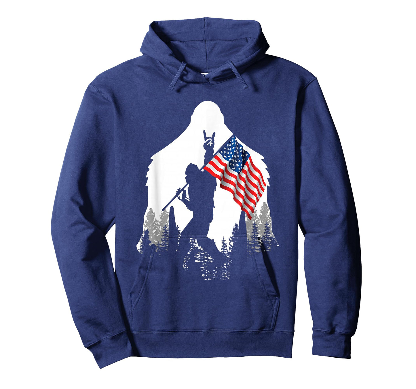 Big Foot Shirt - Bigfoot Sasquatch American Flag Patriotic T-Shirt