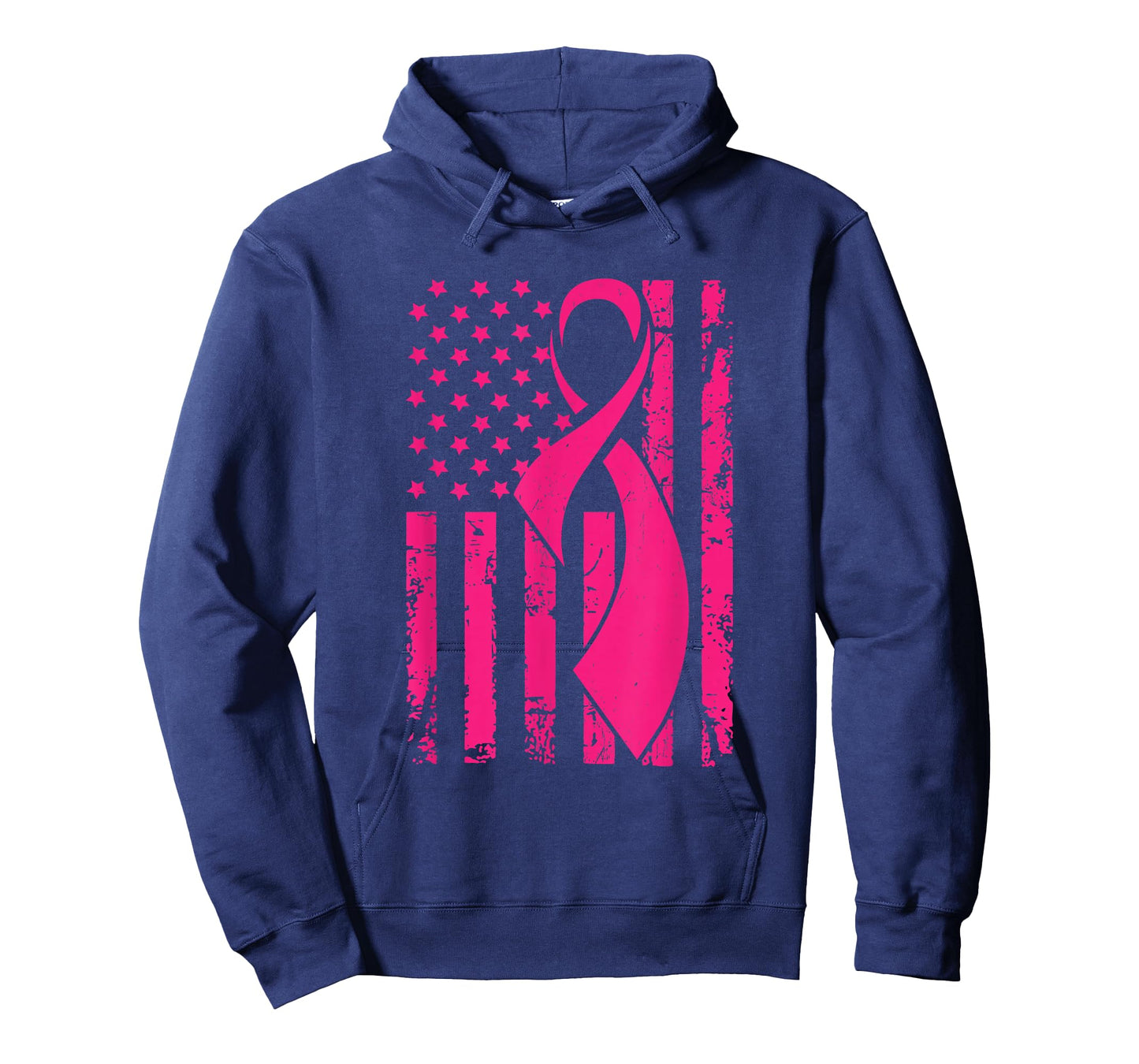 American Flag Distressed Breast Cancer Awareness T-shirt T-Shirt