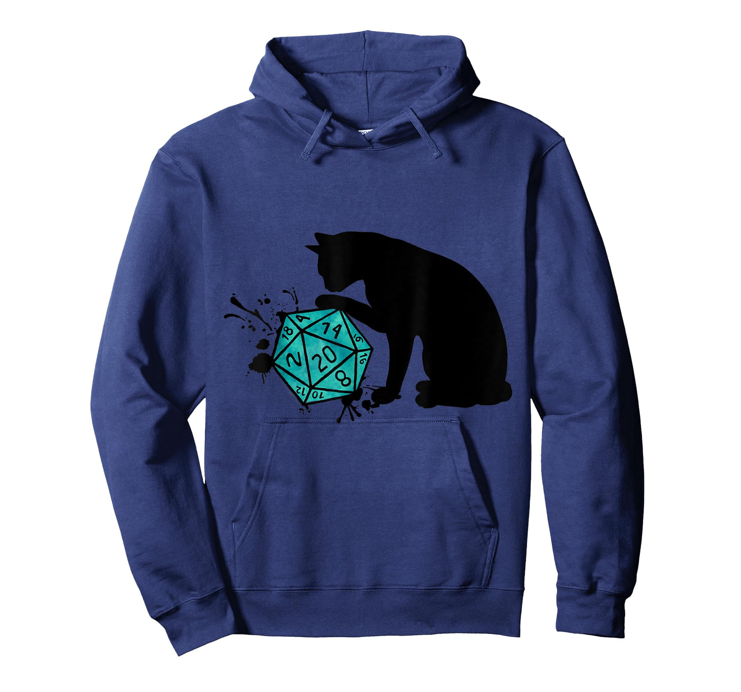Nerdy Cat with D20 Cube - Cat Lovers T-Shirt