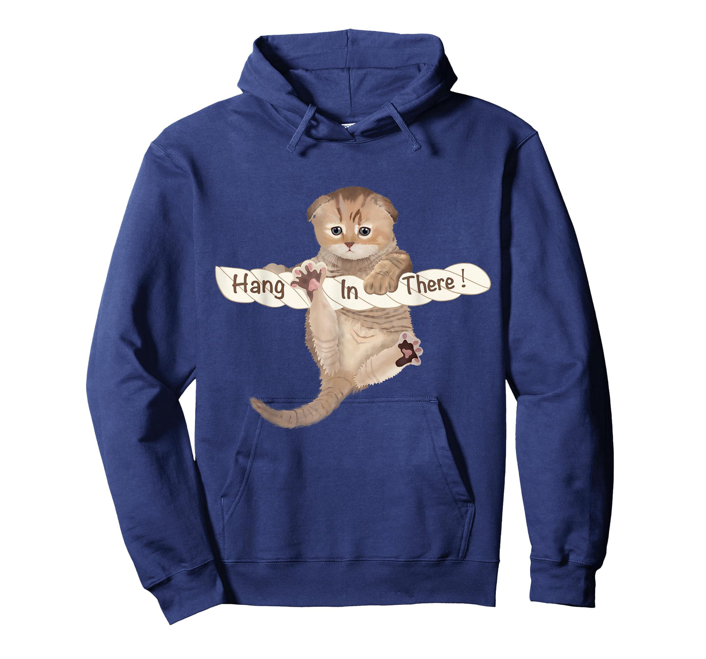 HUMORUS CATS Cute Cat 'Hang In There' Motivational & Inspirational Unisex Adult T-Shirt - Black, Small