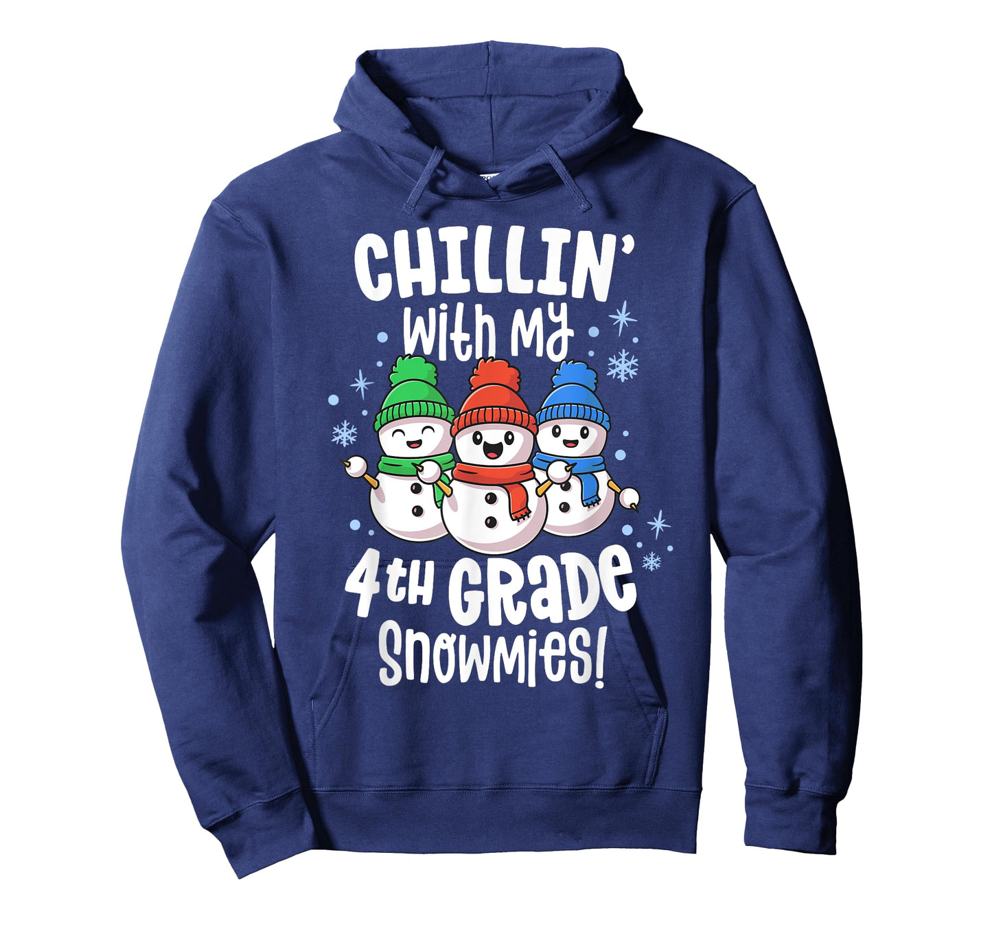 Chillin With My Snowmies 4th Grade Teacher Christmas Shirt T-Shirt for Men Women Kids