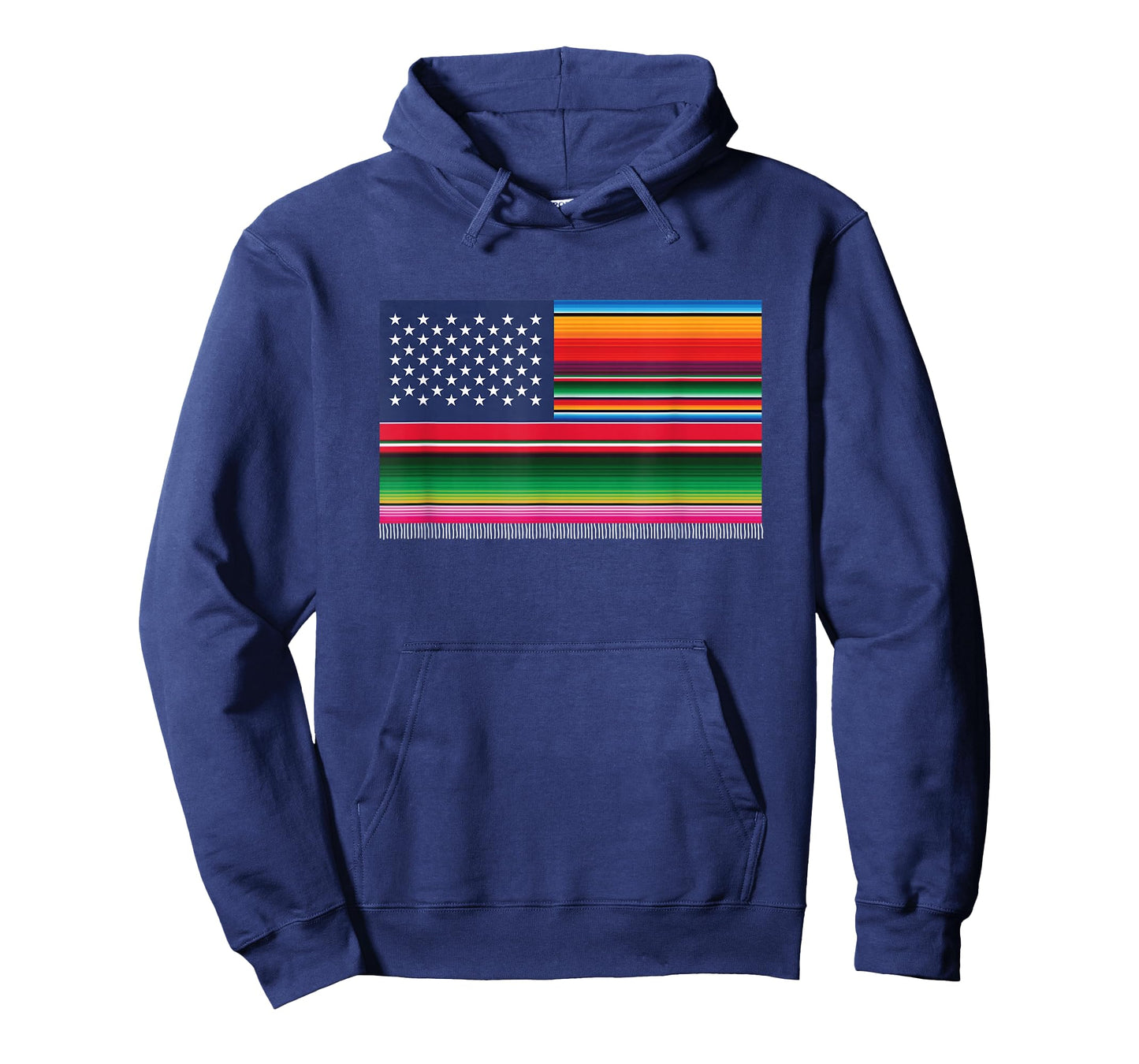 American Serape Blanket Striped Flag for Hispanic Chicano T-Shirt