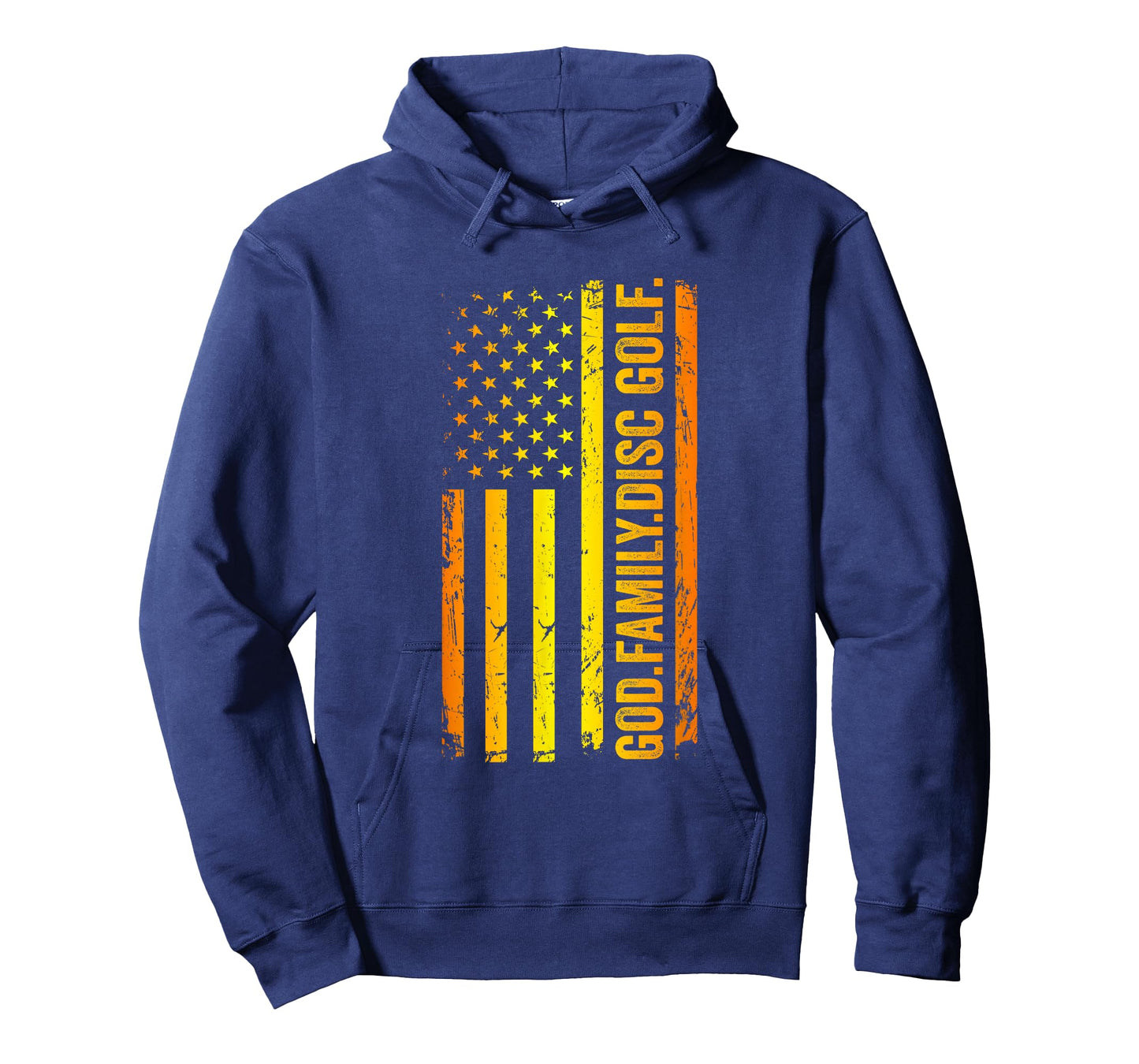 God Family Disc Golf US American Flag Father's Day Dad T-Shirt