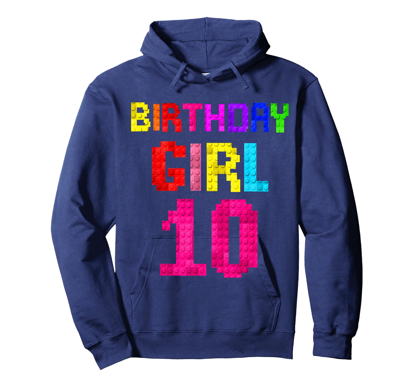Kids 10th Birthday Girl 10 Years Old Building Blocks Builder T-Shirt