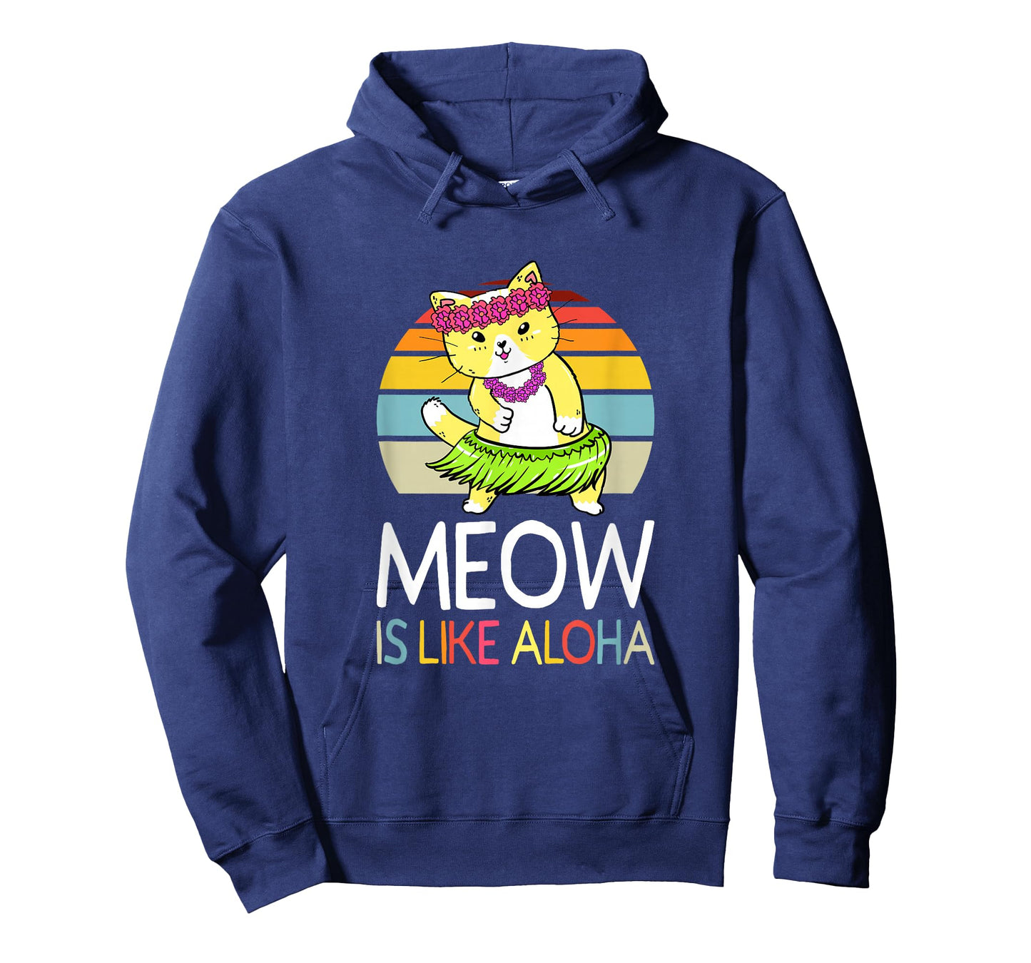 Meow Is Like Aloha Cat Hawaiian Dance Hula Kitty Funny Cat Men Women Kids T-Shirt