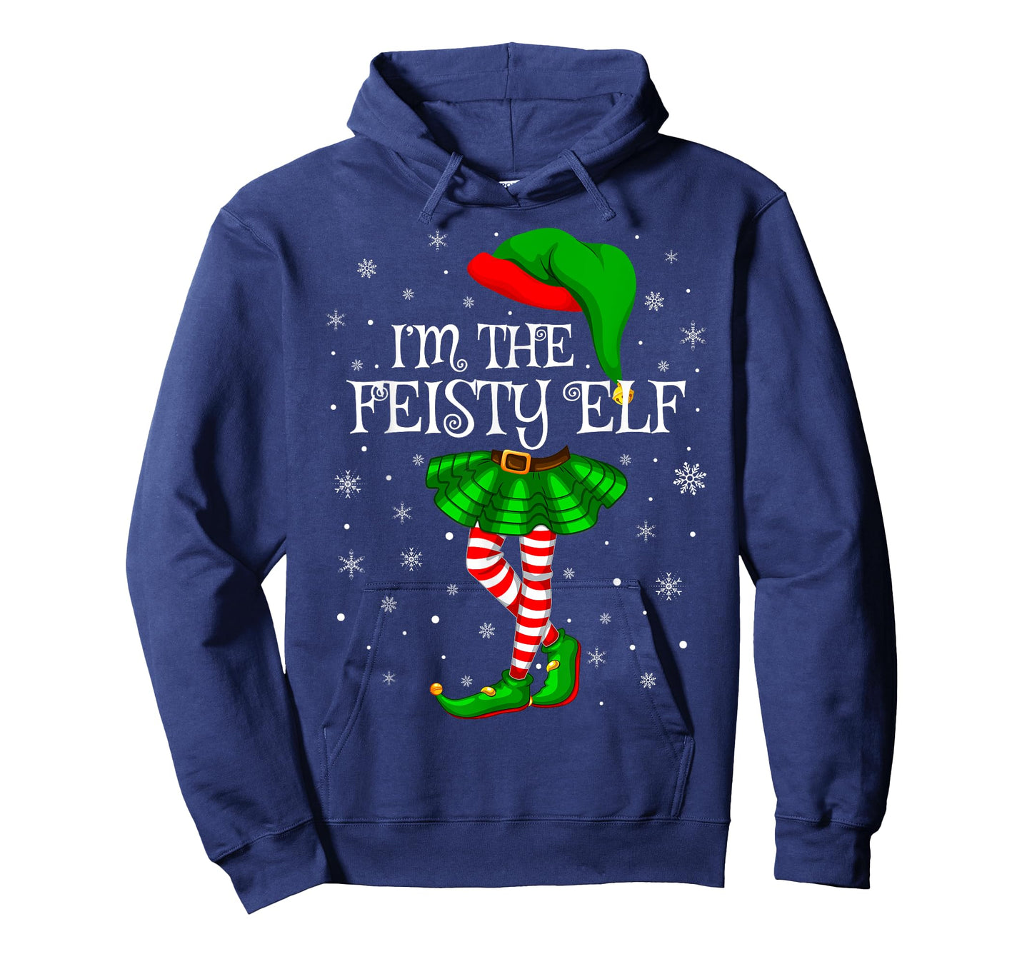Family Matching Women Girls I'm The Feisty Elf Christmas T-Shirt