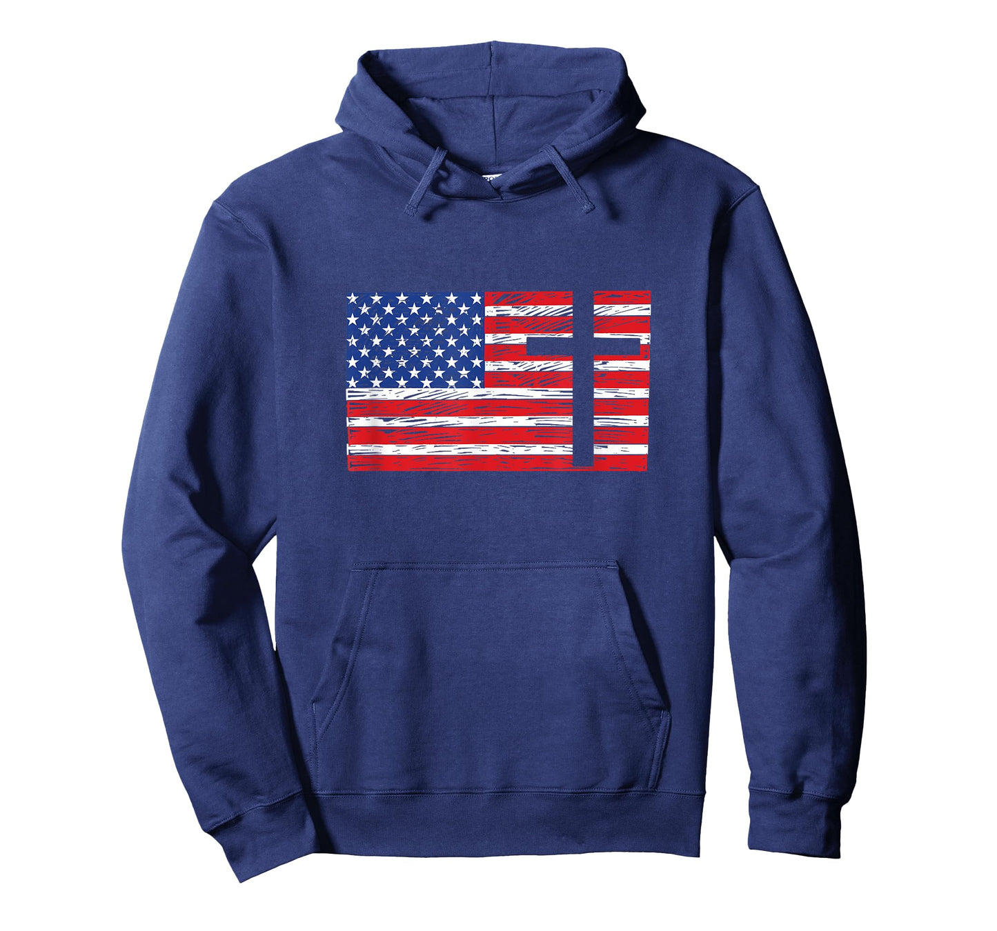 USA American Flag Patriotic Red White Blue Christian Cross T-Shirt