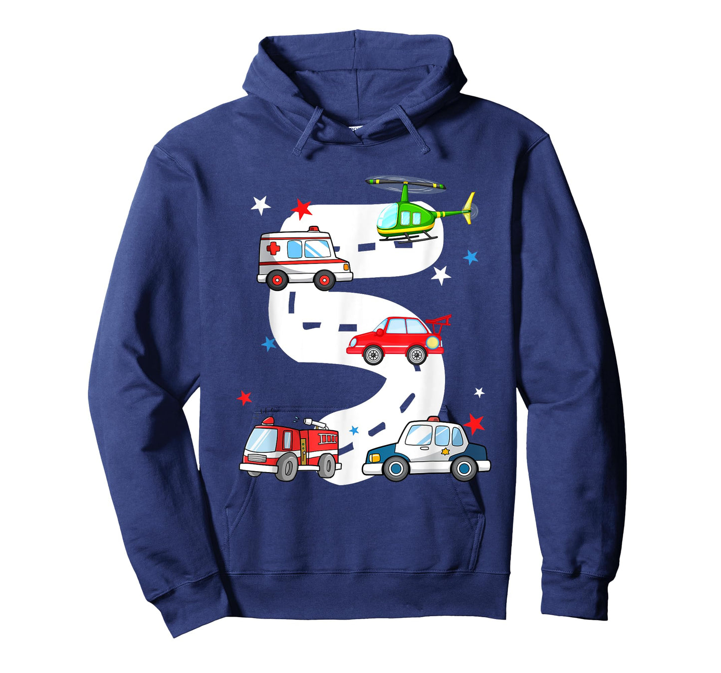 5th Birthday Emergency Vehicles 5 Year Old Birthday Kids T-Shirt