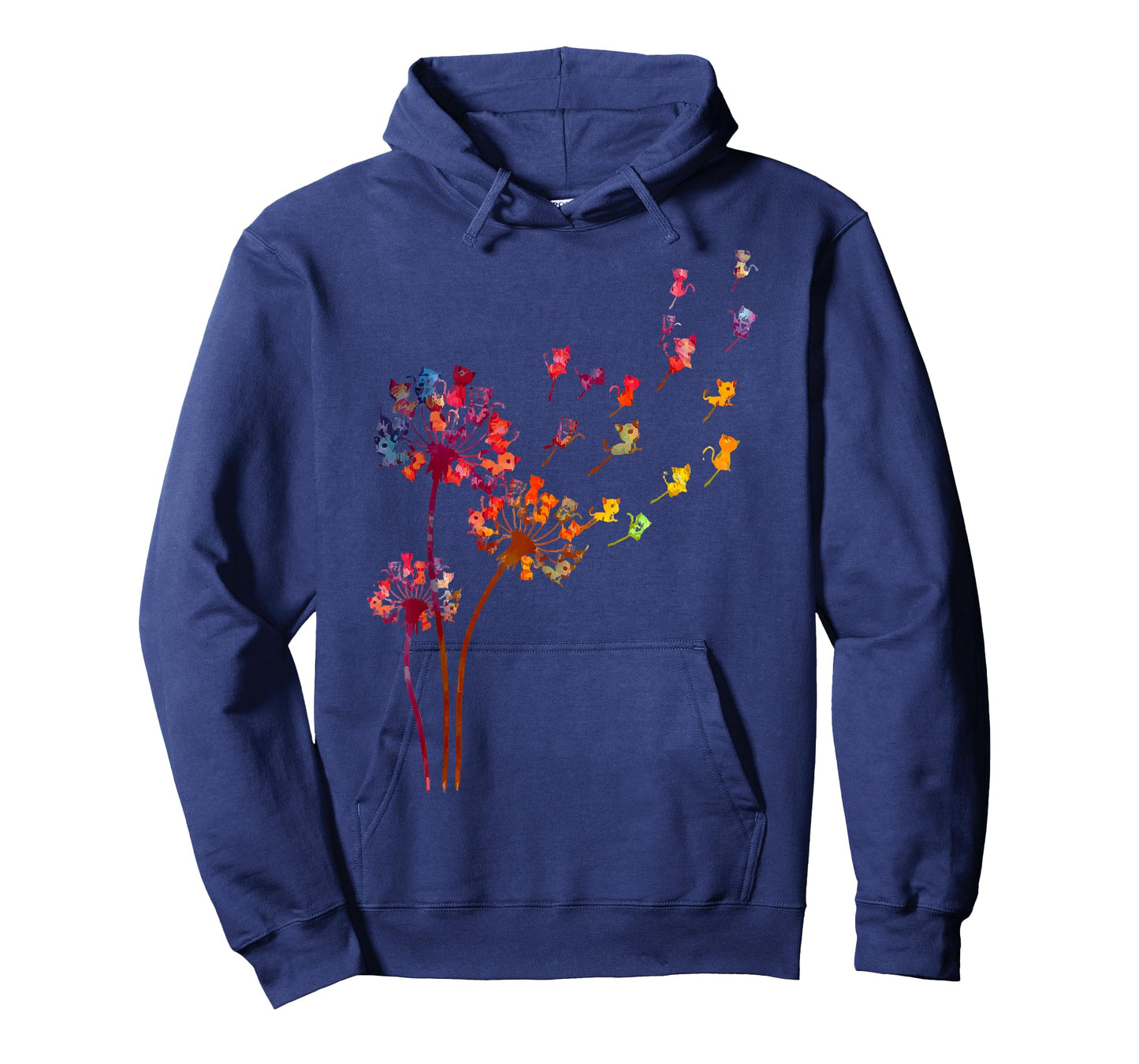 Tie Dye Dandelion Cats Flower Colorful Pet Cat T-Shirt Small