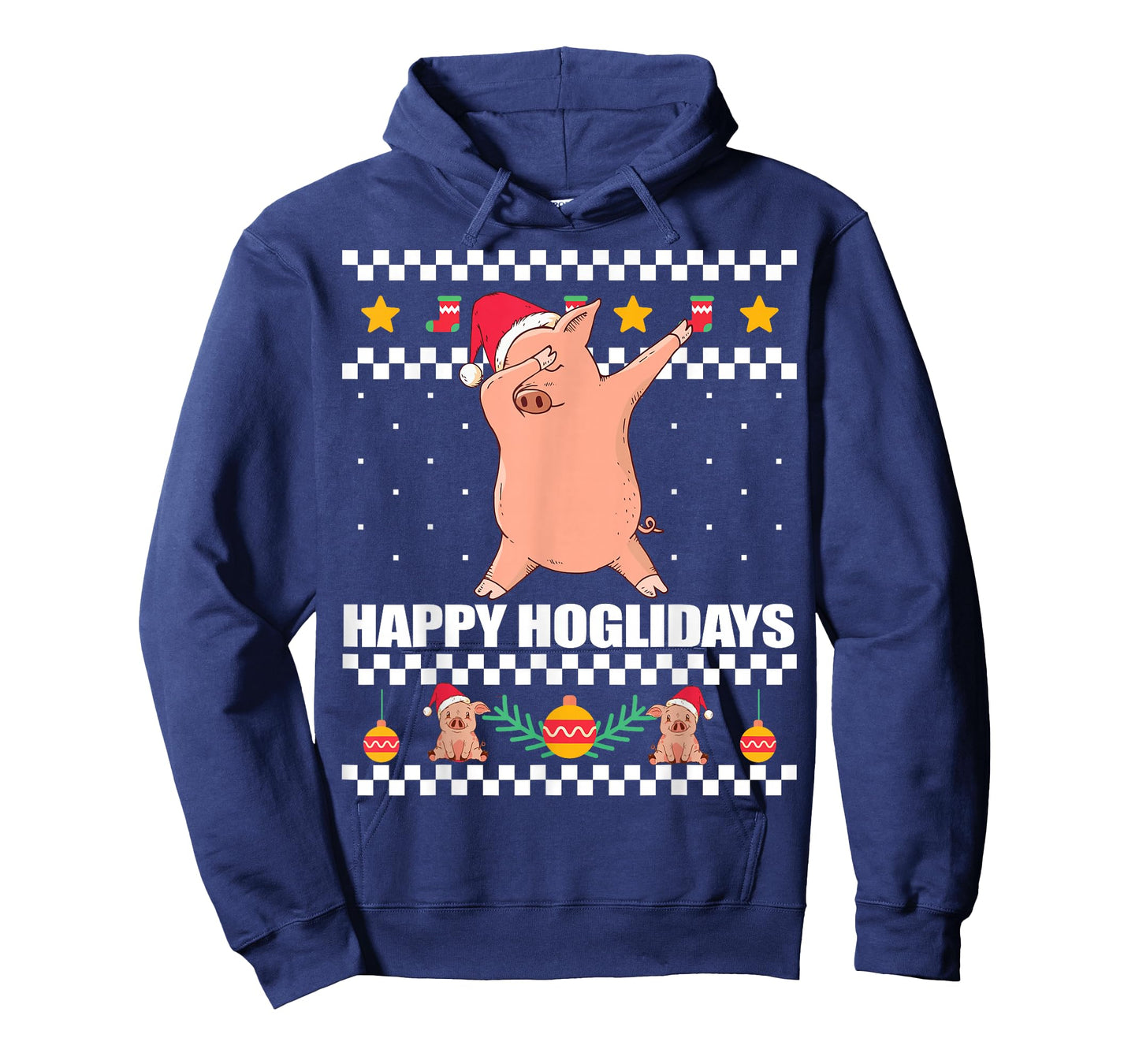 HAPPY HOGLIDAYS Ugly Christmas Sweater Xmas Pig Dabbing Meme T-Shirt