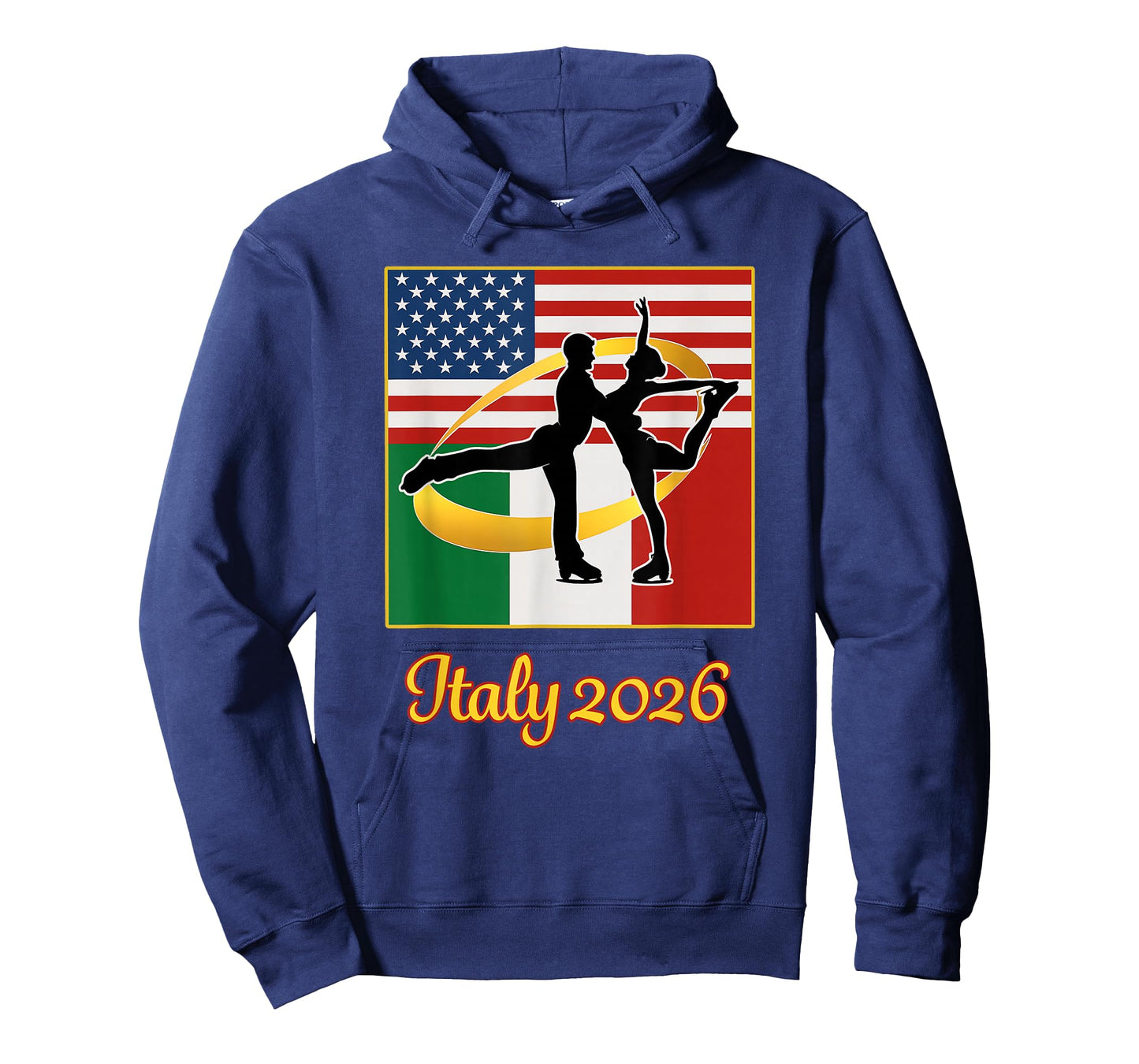 Italy 2026 Pair Skating 2026 USA Italy Flags Winter Sports T-Shirt