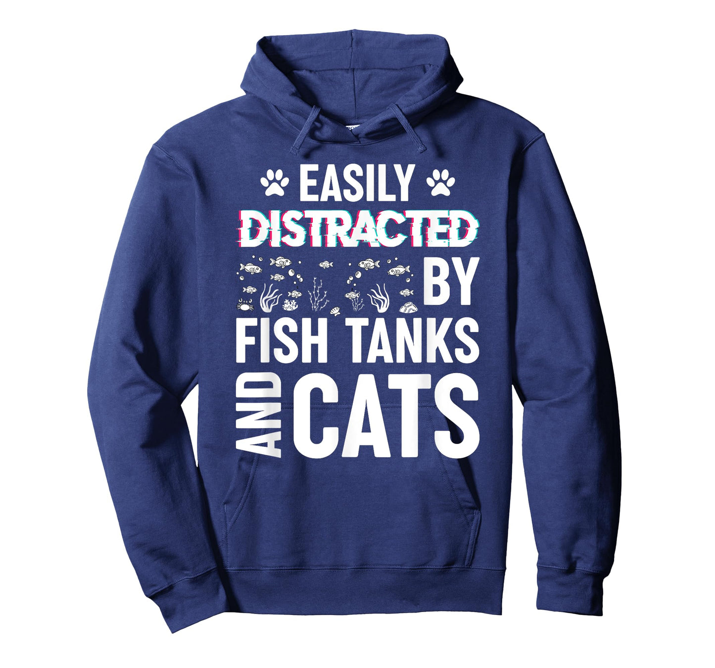 Easily Distracted by Fish Tanks and Cats Funny Aquarium T-Shirt