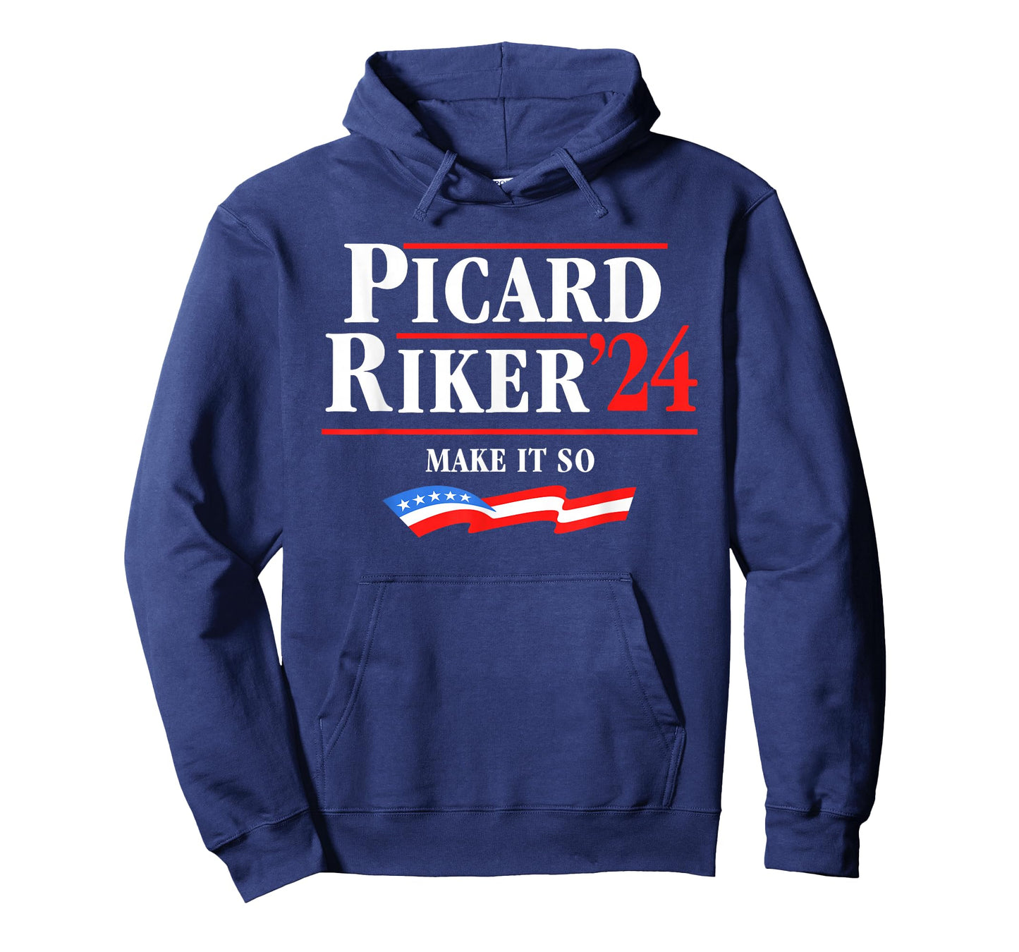 Picard Riker 2024 Make It So American Flag Funny Political T-Shirt