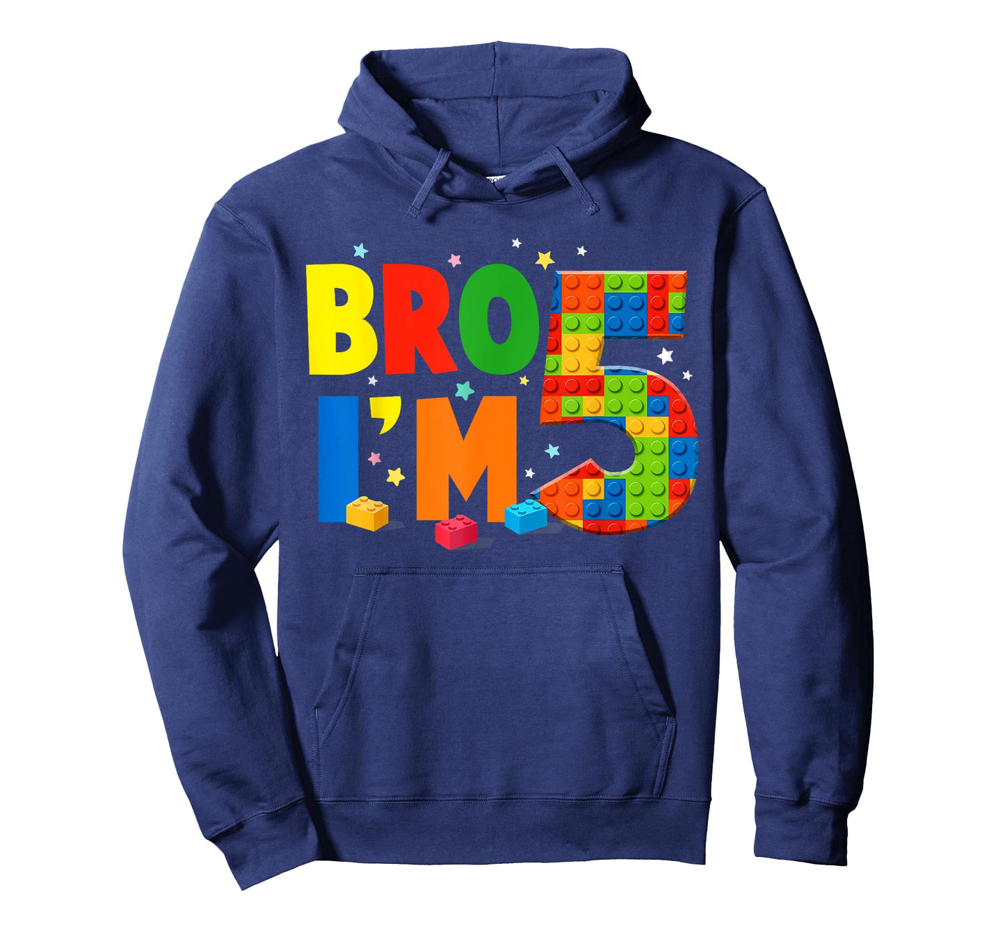 Birthday Boy Shirt Bro I’m 5 Year Old Building Blocks Brick T-Shirt