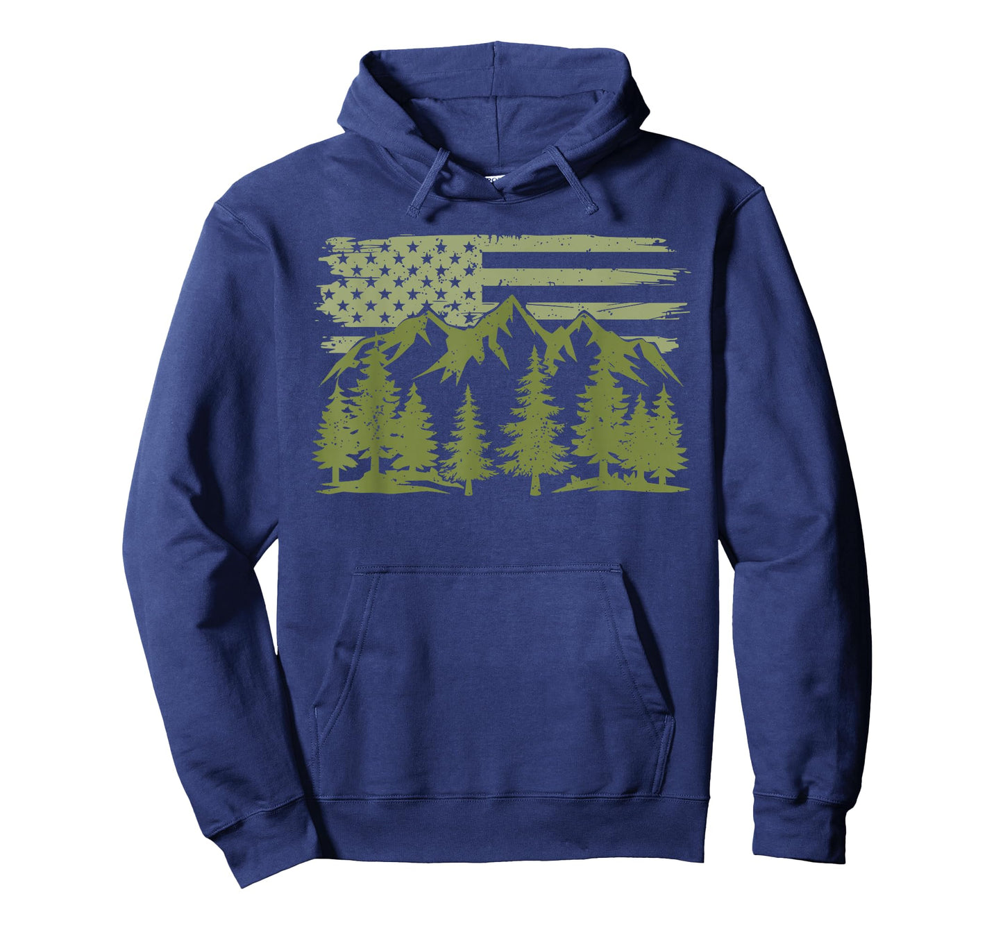 Forest Tree Wildlife Nature Outdoor American USA Flag Forest T-Shirt
