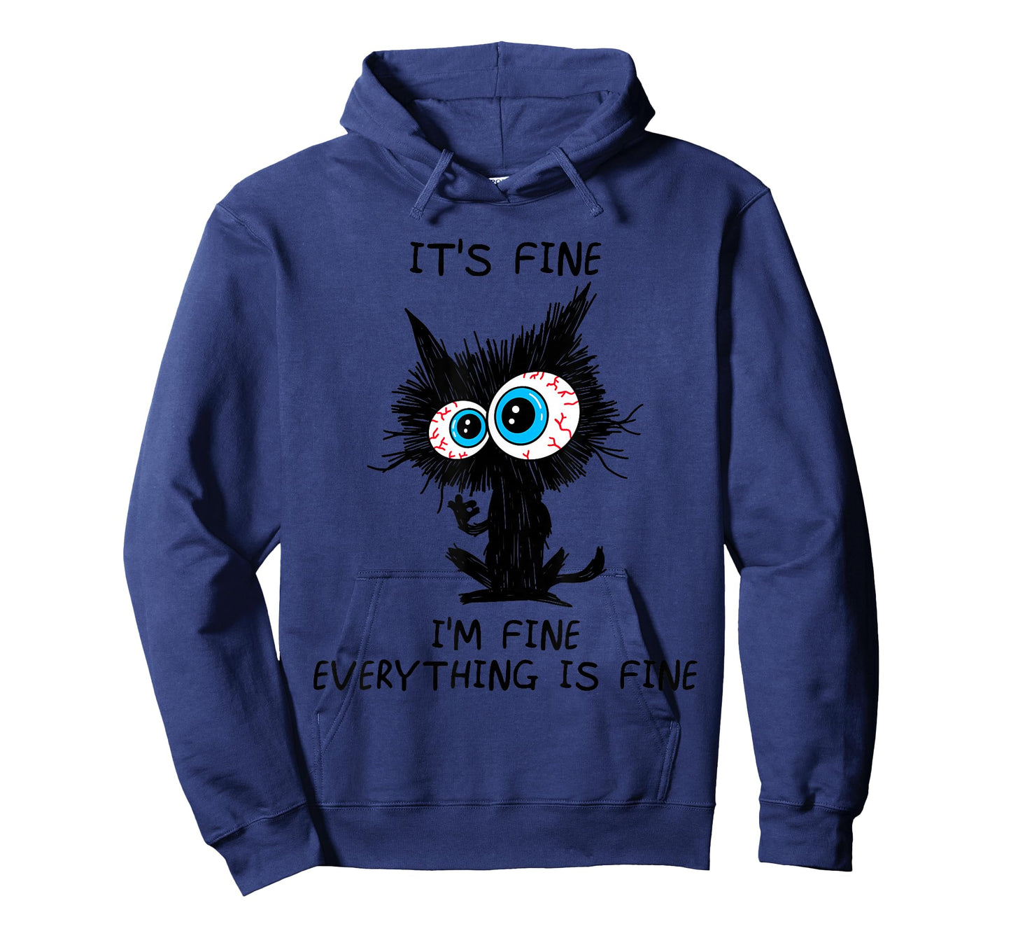 Funny It's Fine I'm Fine Everything is Fine Funny Black Cat T-Shirt