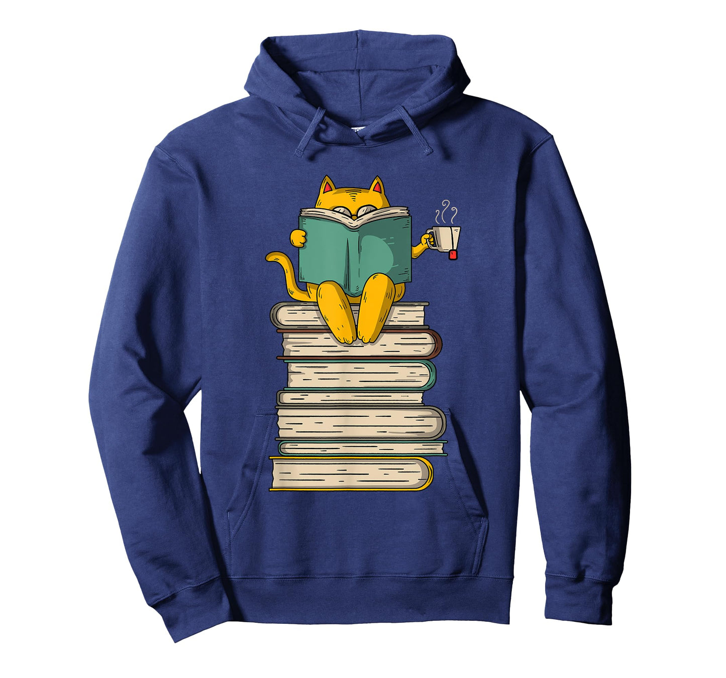 Reading Cat - Funny Book & Tea Lover Gift Short Sleeve T-Shirt