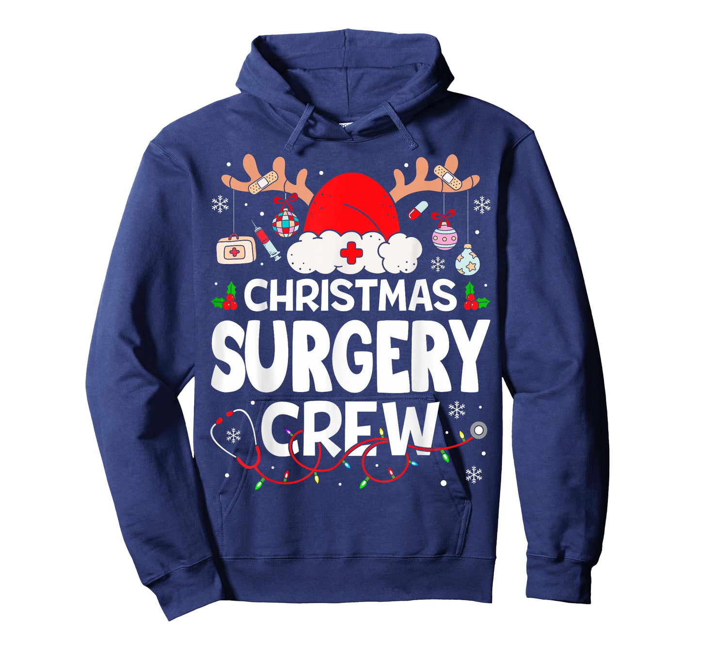 Christmas Surgery Crew Reindeer Santa Surgical Nurse T-Shirt
