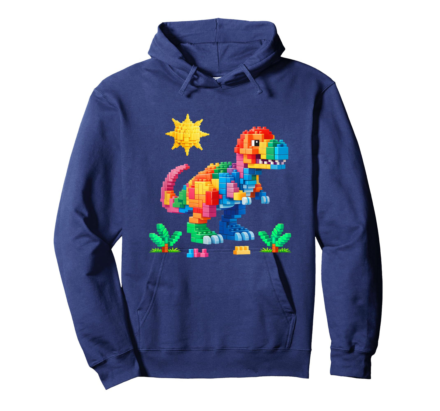 Building Bricks Builder Block Dinosaur T-Rex Boys Kids Men T-Shirt