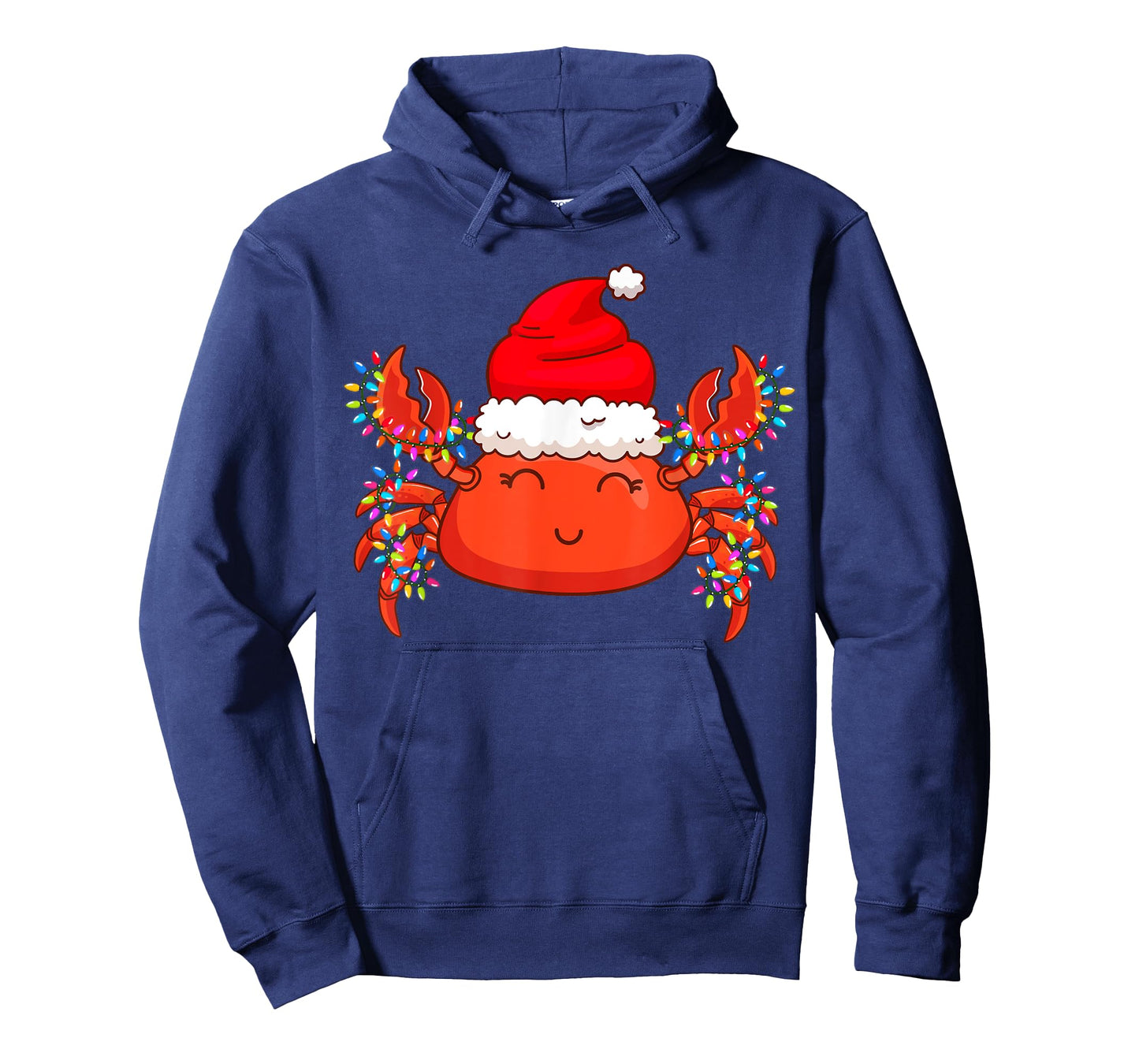 Christmas Lights Crab Wearing Xmas Hat - Cute Crab Lover T-Shirt