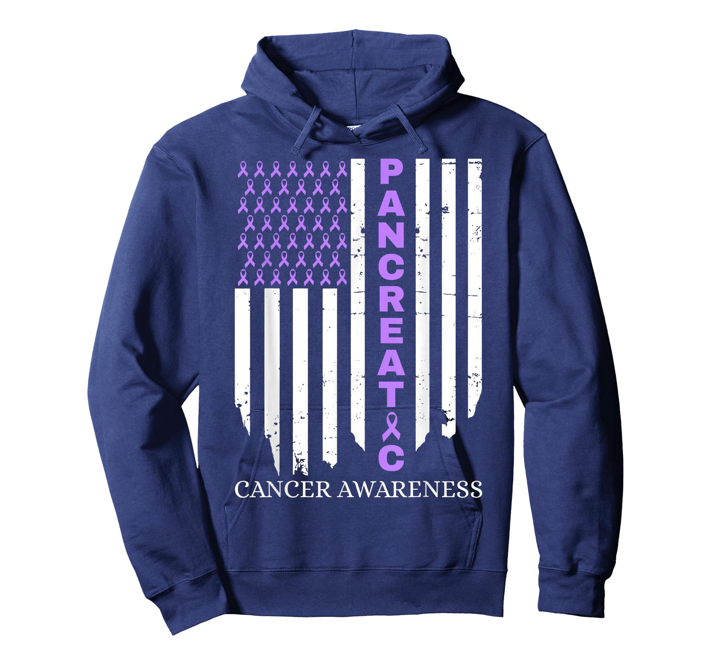 Pancreatic Cancer Awareness American Flag T-Shirt