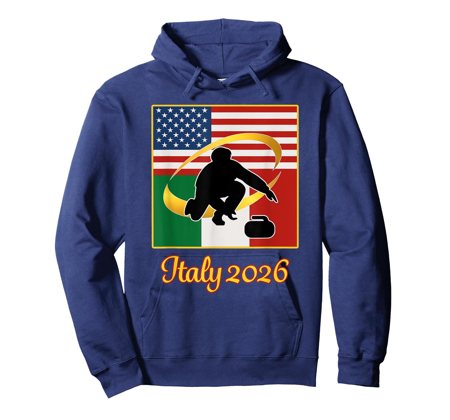 Italy 2026 Curling 2026 USA Italy Flags Winter Sports T-Shirt