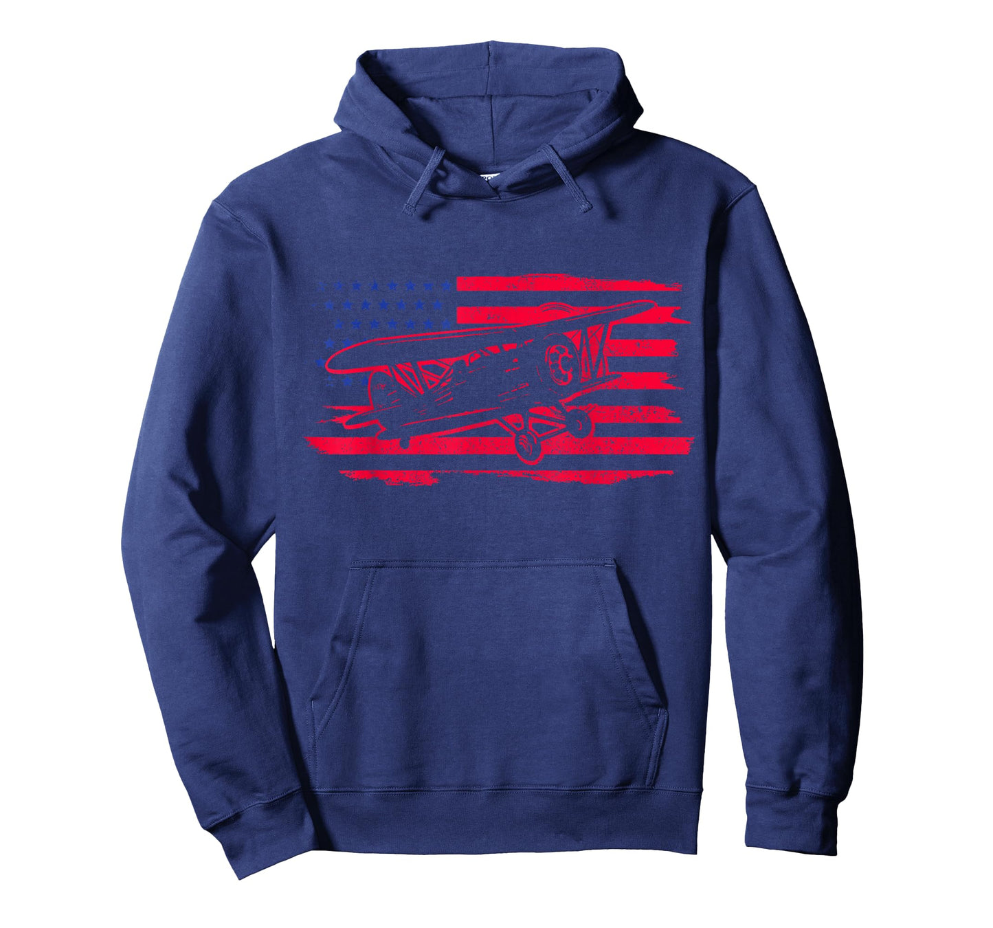 Airplane Pilot Vintage Flag Double Decker Aviation T-Shirt