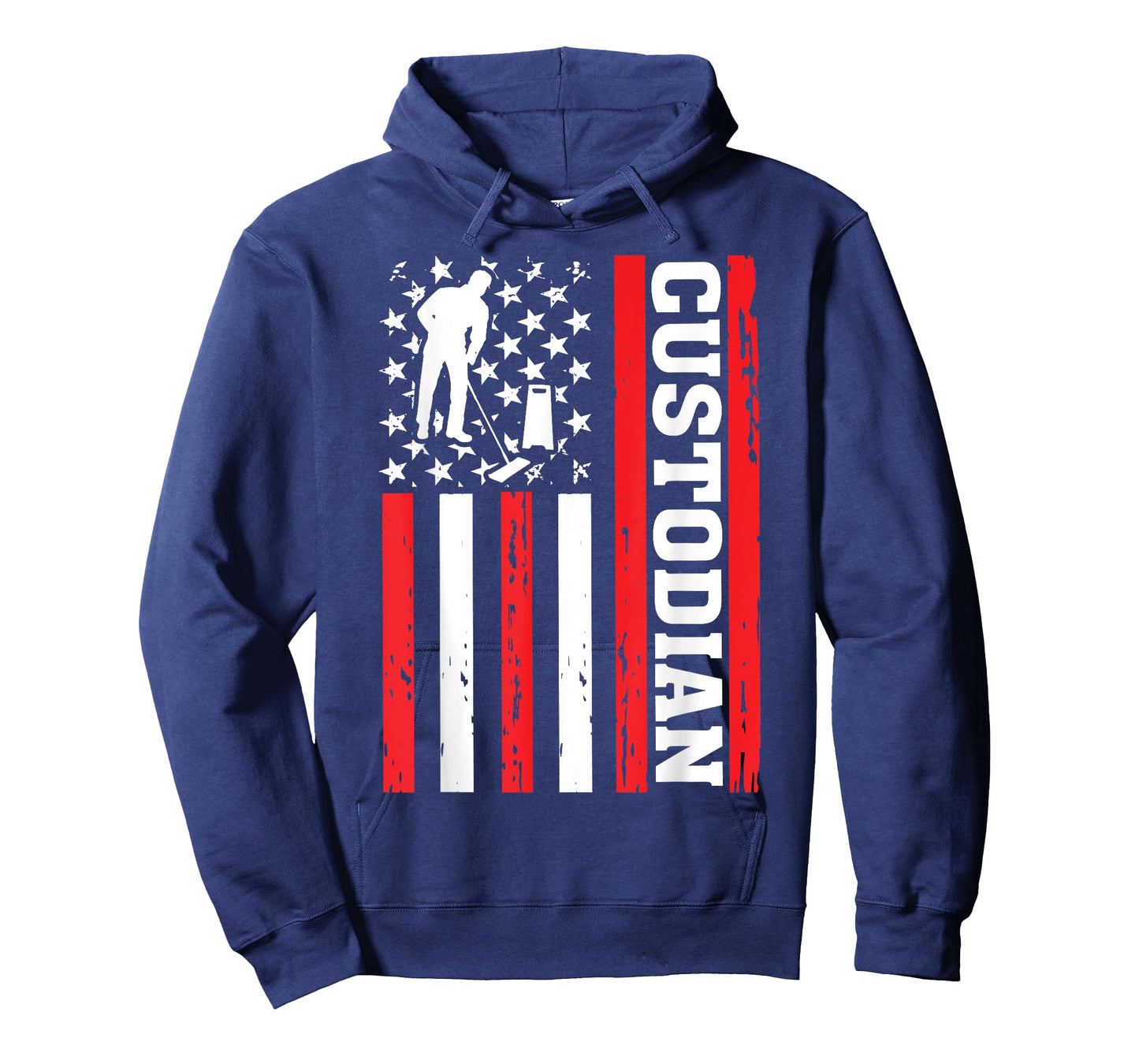 Custodian USA Flag Funny School Cleaning American Patriotic T-Shirt