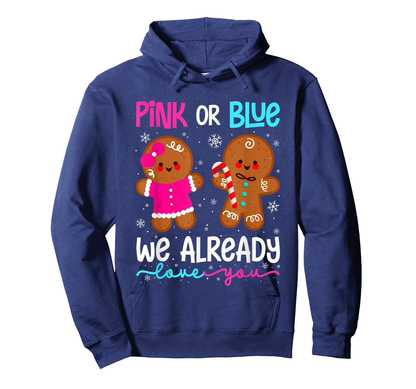 Cute Gingerbread Gender Reveal Funny Pink Or Blue Love You T-Shirt