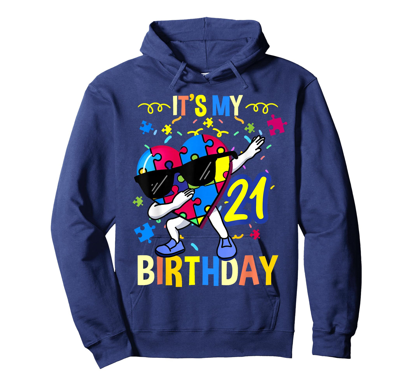 Its My 21st Birthday Dabbing Autism Puzzle T-Shirt