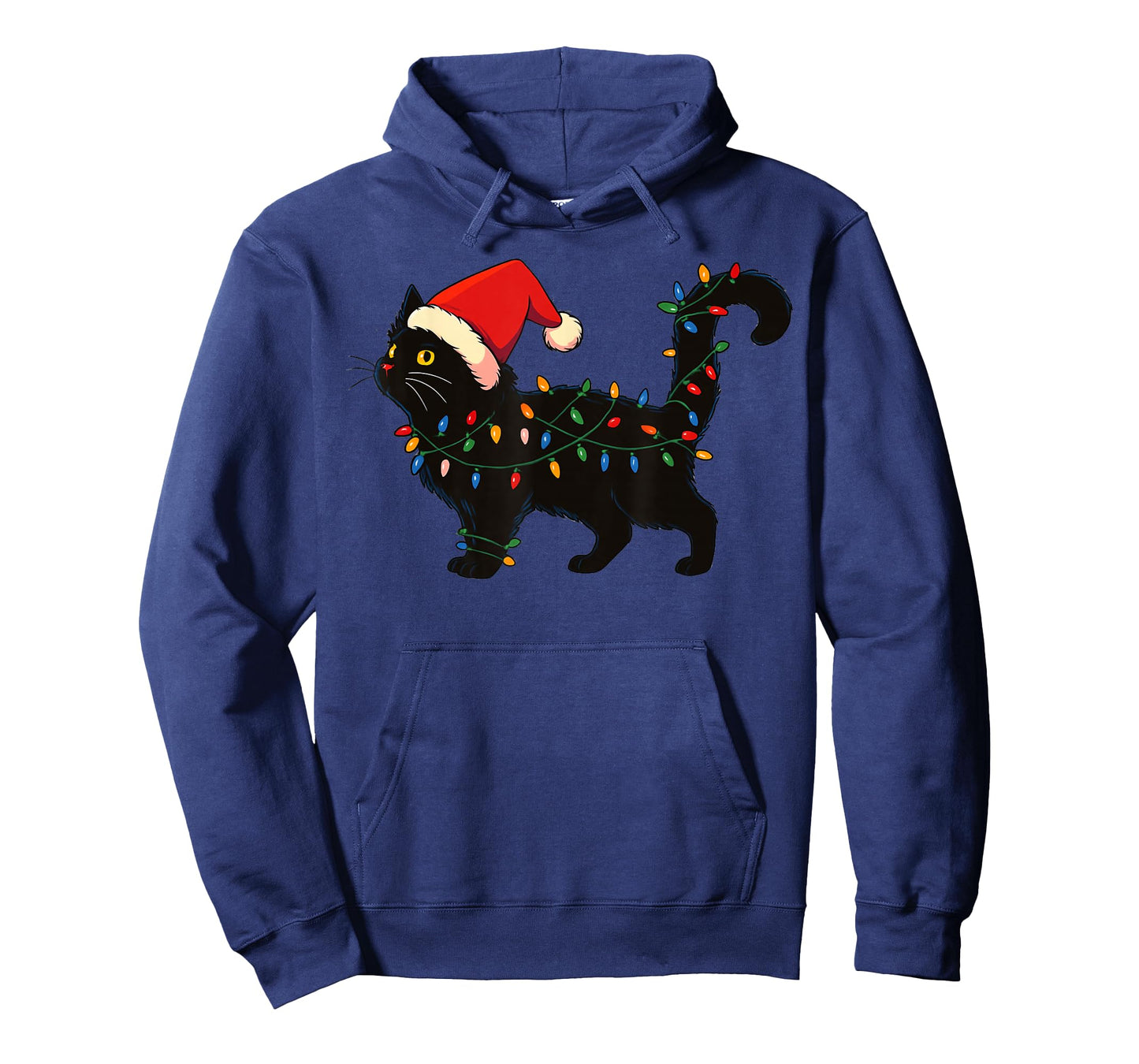 Black Cat Christmas Santa Hat Funny T-Shirt