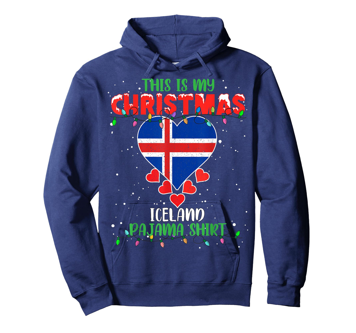 This Is My Christmas Lights Love Iceland Flag Pajama T-Shirt