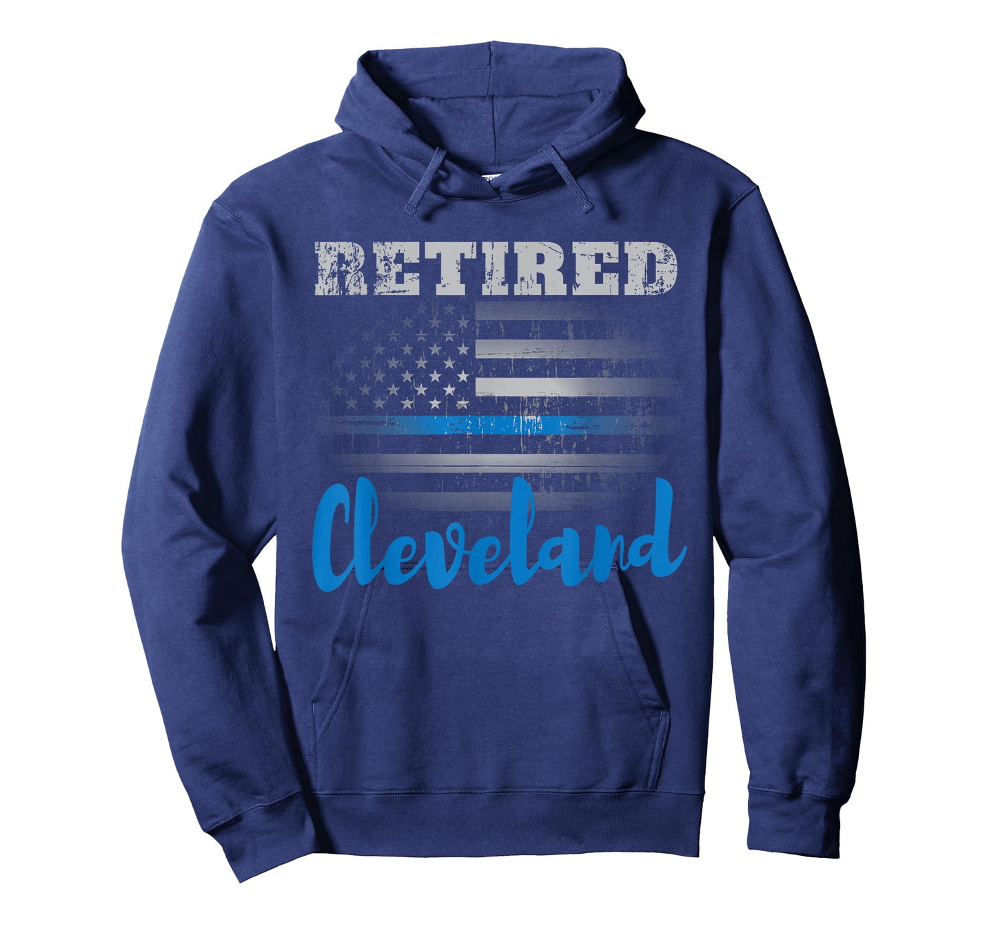Retired Police Officer Cleveland American Flag Design T-Shirt