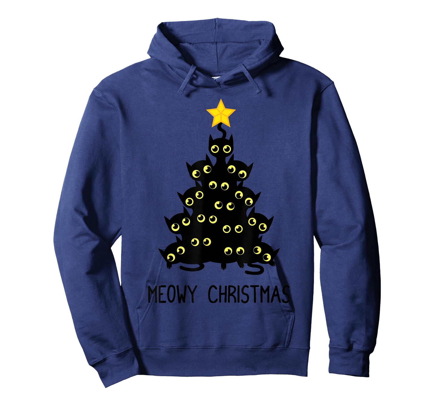 Cat Christmas Tree Cute Black Kitten Lover Meowy Women Kids T-Shirt