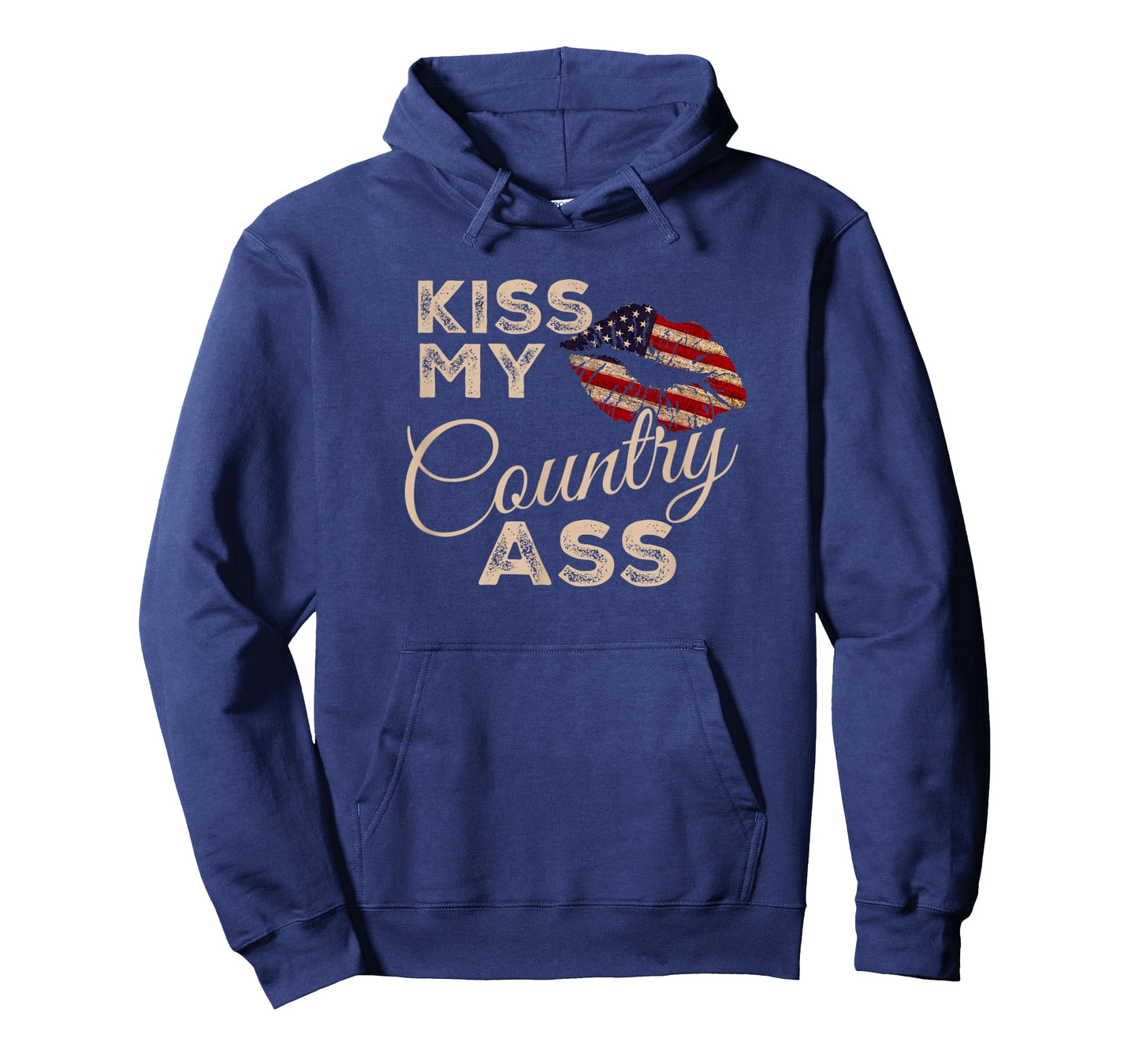 Kiss My Country Ass, Patriotic Grunge Flag Lips T-Shirt