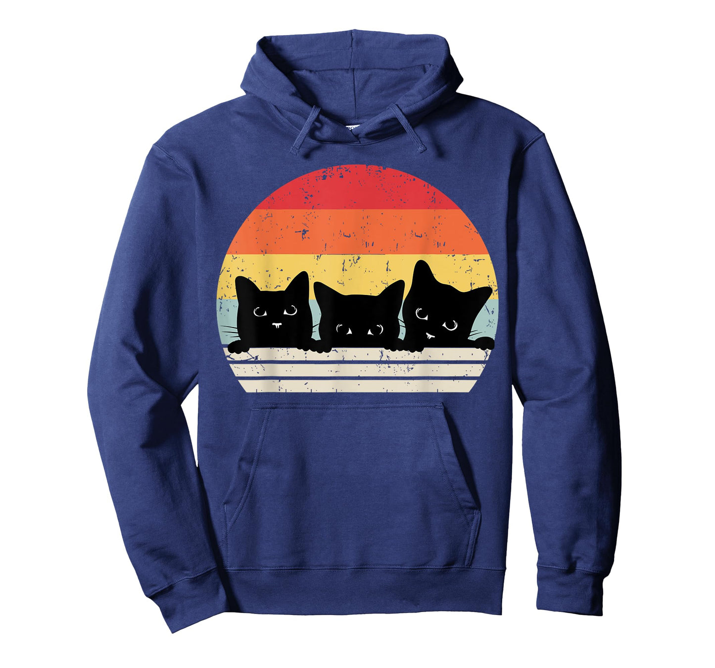Vintage Three Black Cats Funny Kitties 3 Black Cat Women Men T-Shirt
