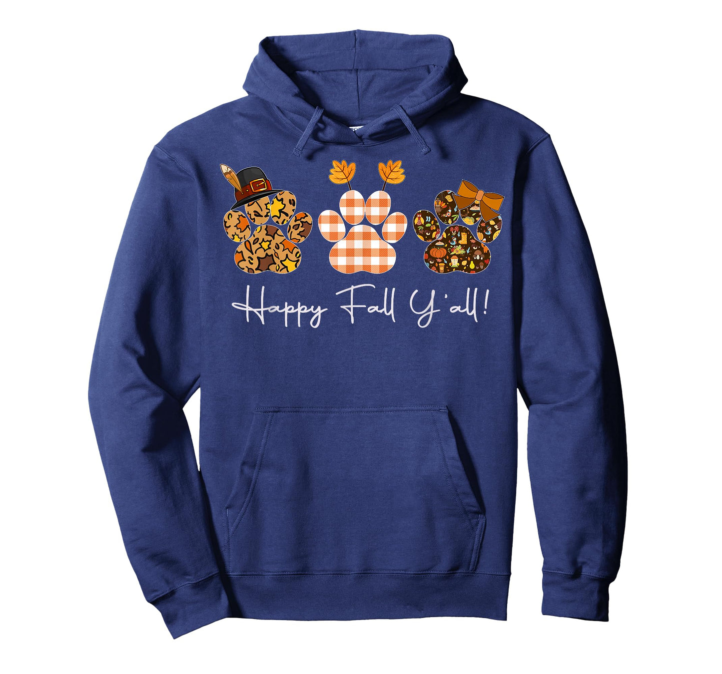 Happy Fall Y'all Paw Prints, Leopard Buffalo Paw Autumn T-Shirt