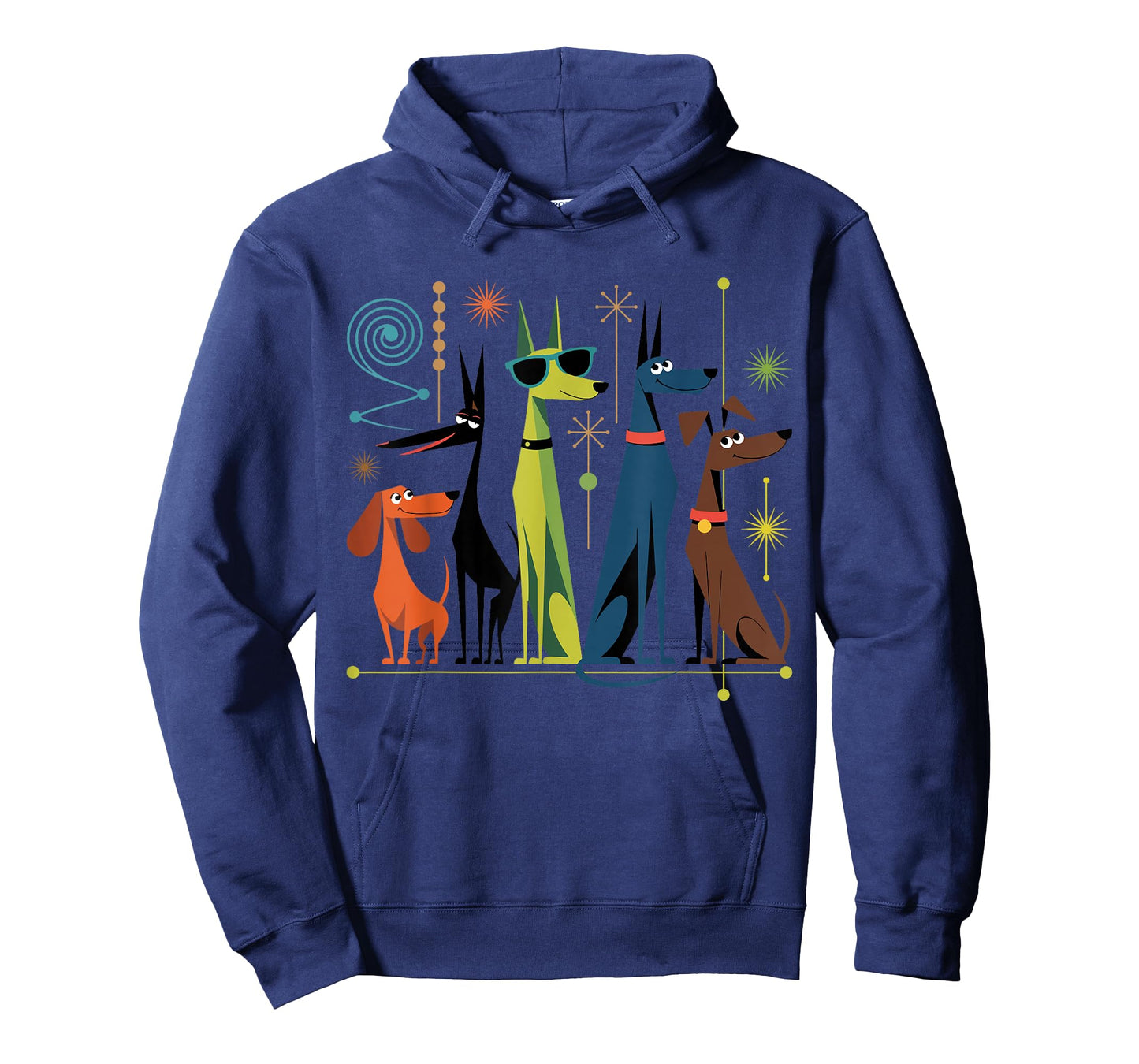 Retro Mid-Century Modern Dogs 50s 60s Style T-Shirt