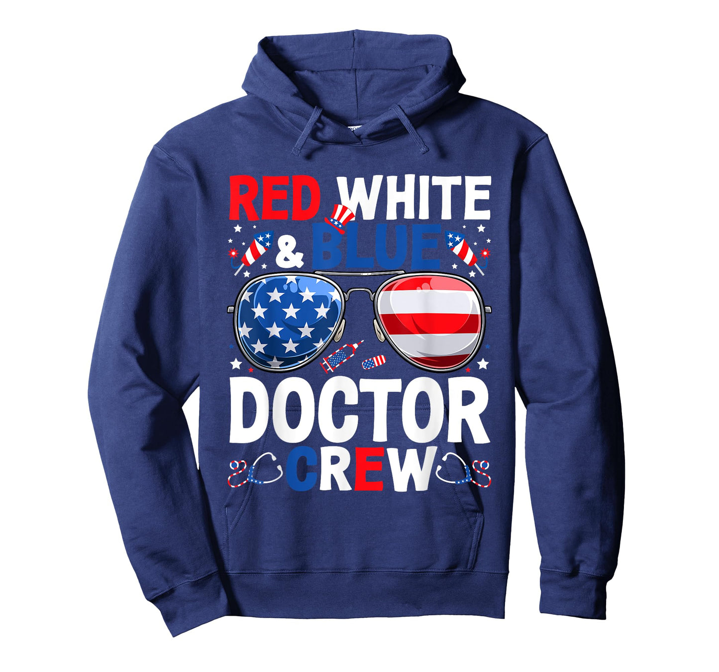 4th Of July Red White & Blue Doctor Crew American Flag Women Men T-Shirt