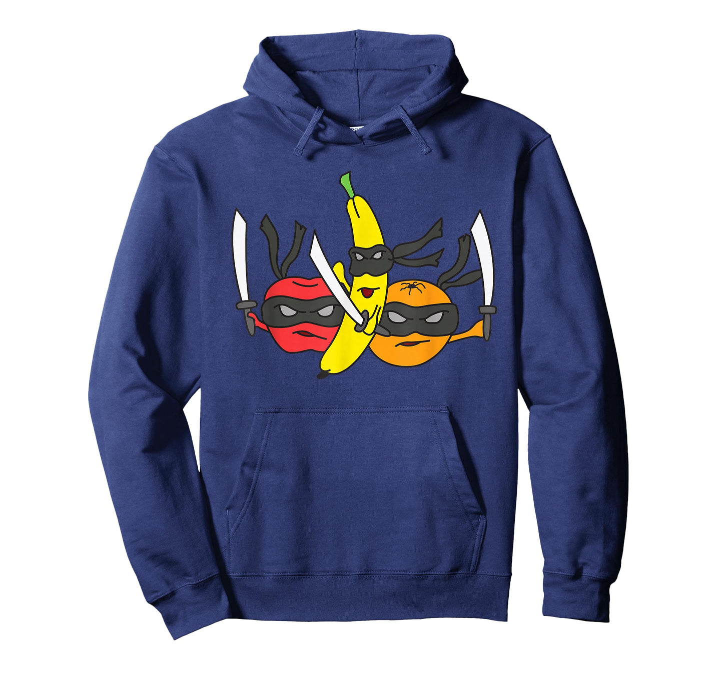 Fruits Fight Against Ninja Swords Cartoon Graphic T-Shirt