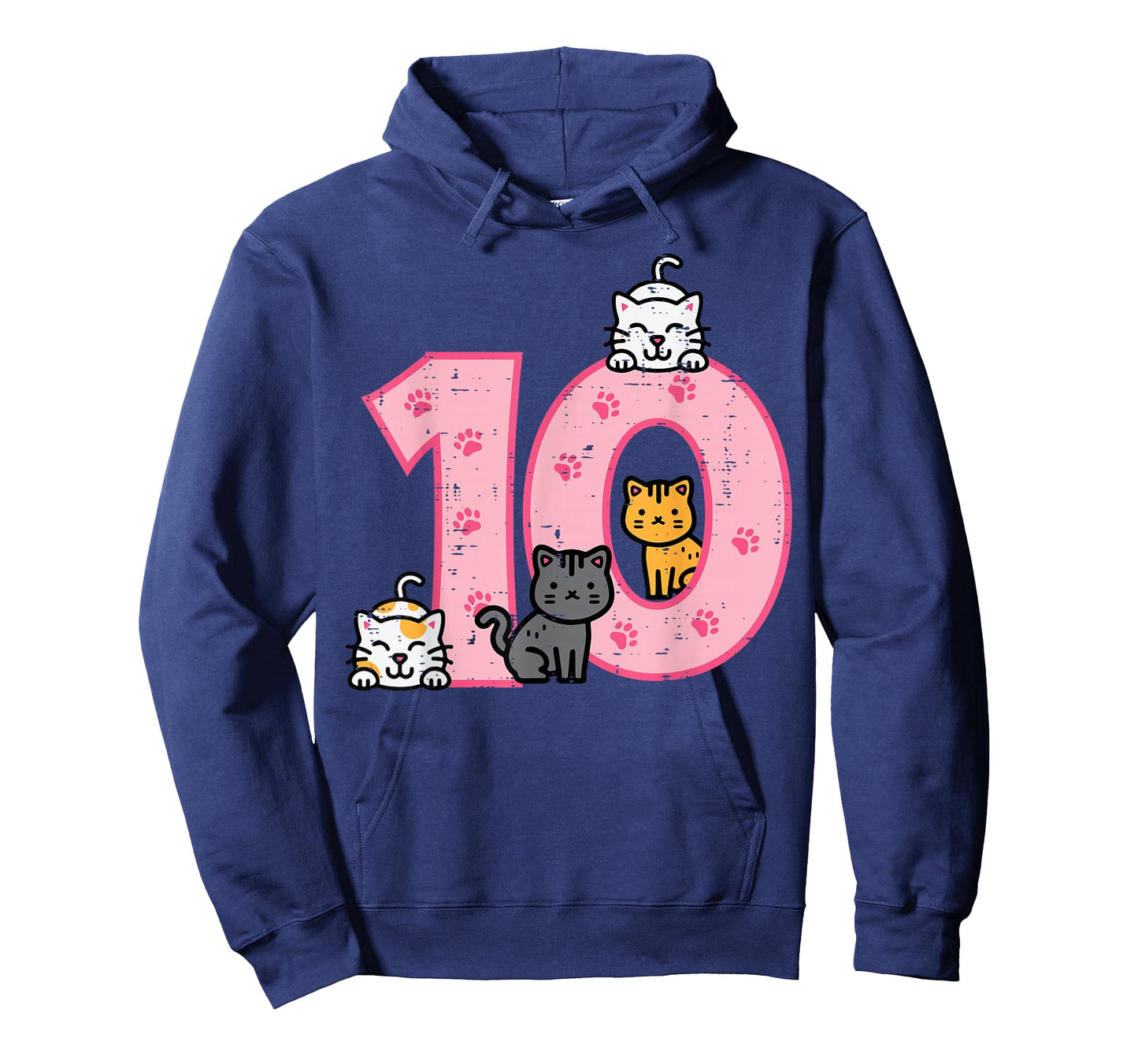 10th Birthday Cats On Number 10 Kawaii Bday Kitten Girls Kid T-Shirt
