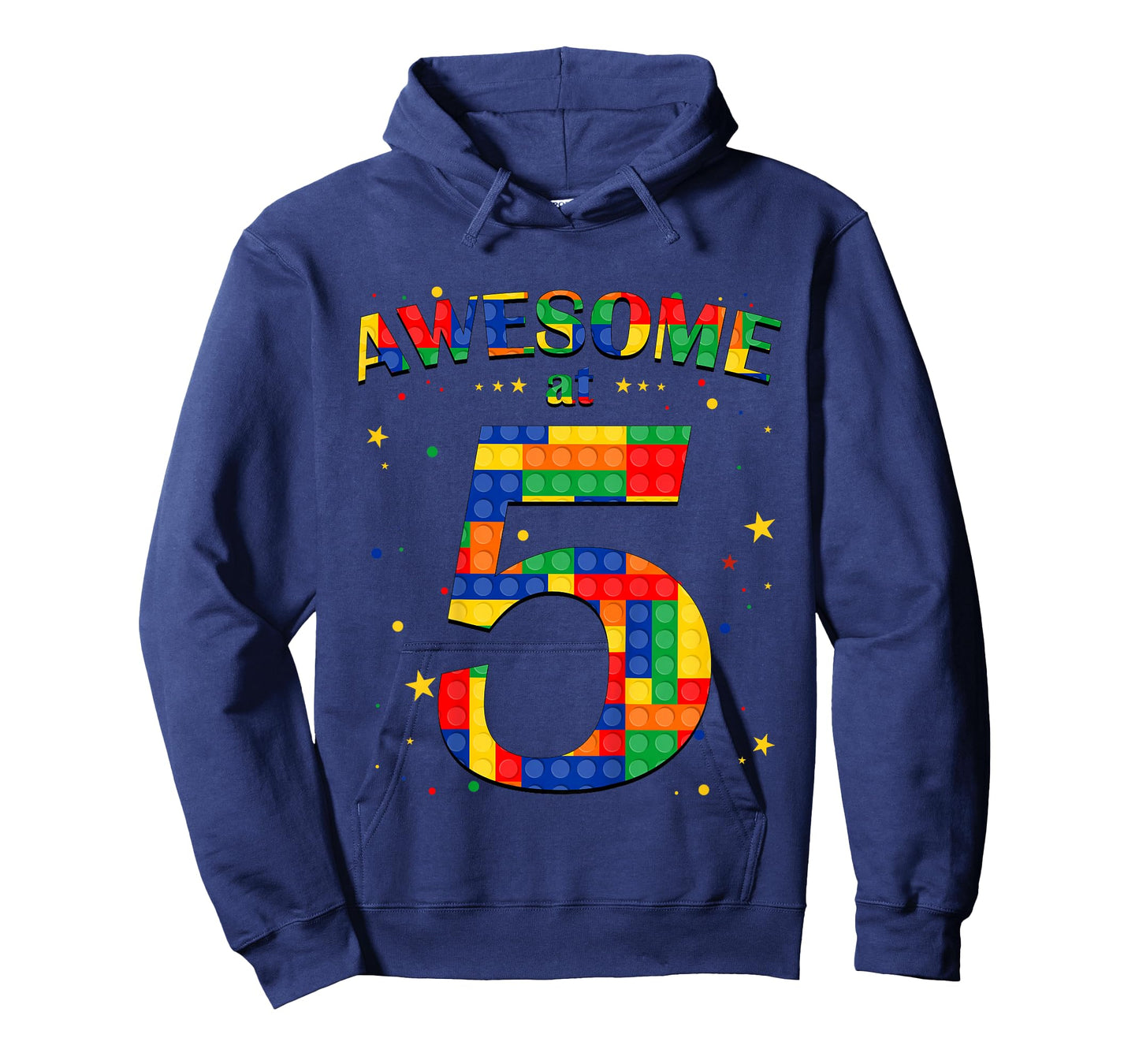Building Blocks Bricks Awesome at 5 Years Old Birthday Boy T-Shirt