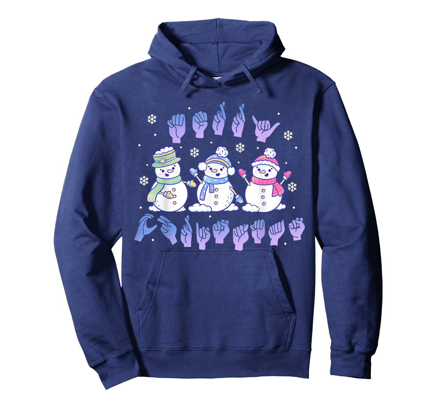 ASL Christmas Snowmen Merry Christmas Sign Language T-Shirt